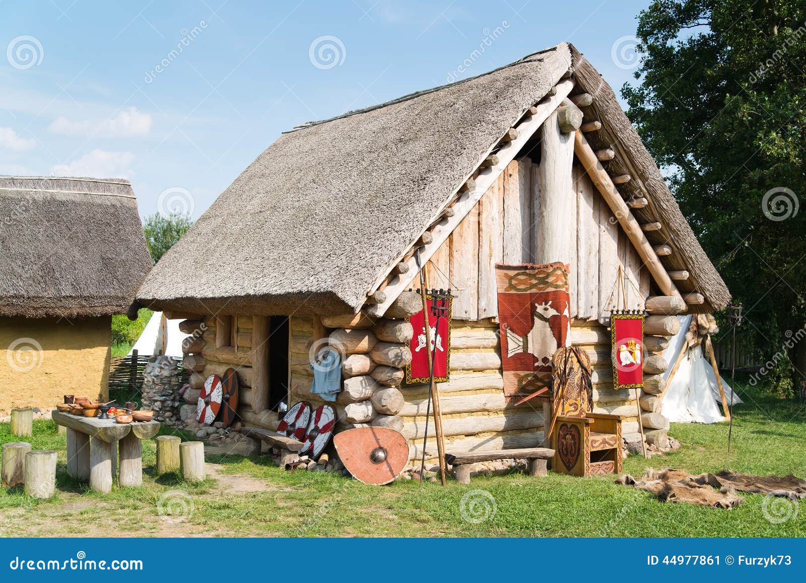 Old Slavic Village in Poland Stock Image Image of architecture, house
