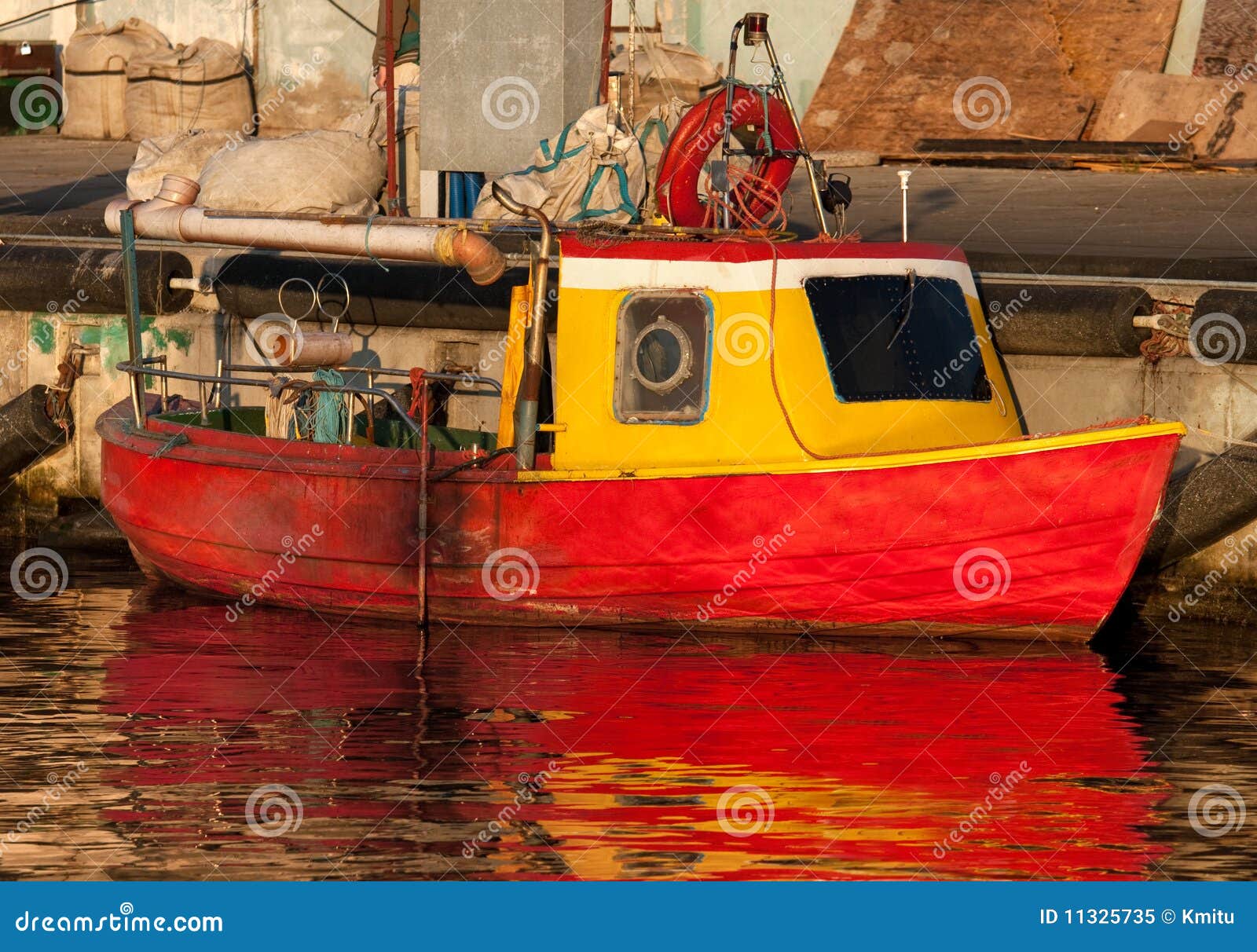 Old small fishing boat stock image. Image of coastal ...
