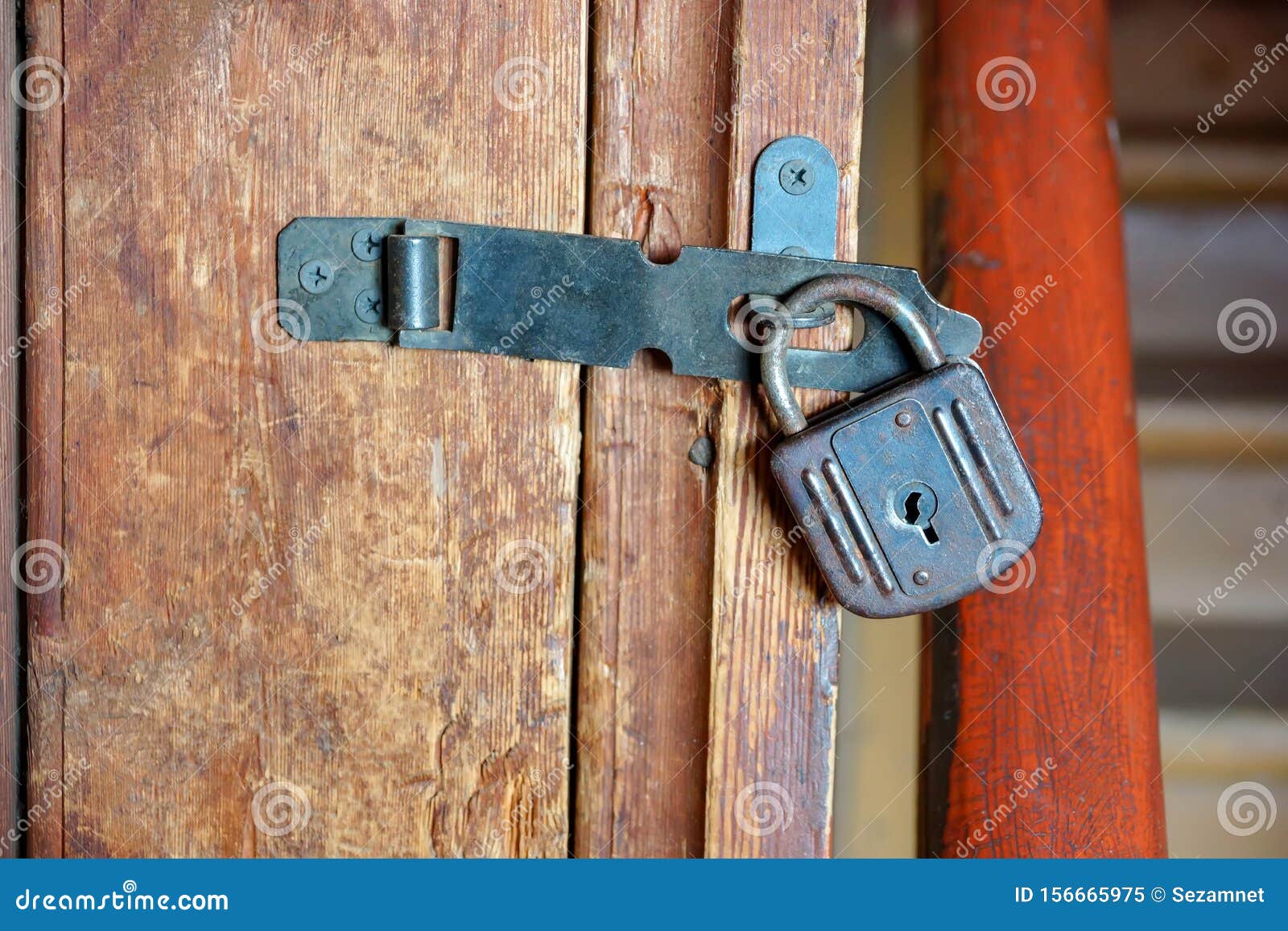 Old Small Lock Hanging On The Pantry Door Stock Image - Image of access, entrance: 156665975 How To Lock A Pantry Door