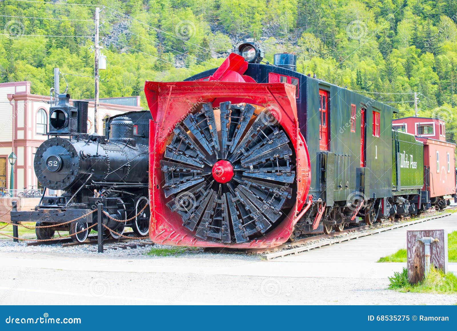 Old Snow Blower Train at Skagway, Alaska Stock Image Image of white