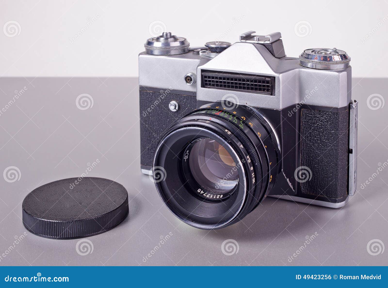 Old Soviet film SLR camera stock photo. Image of isolate 49423256