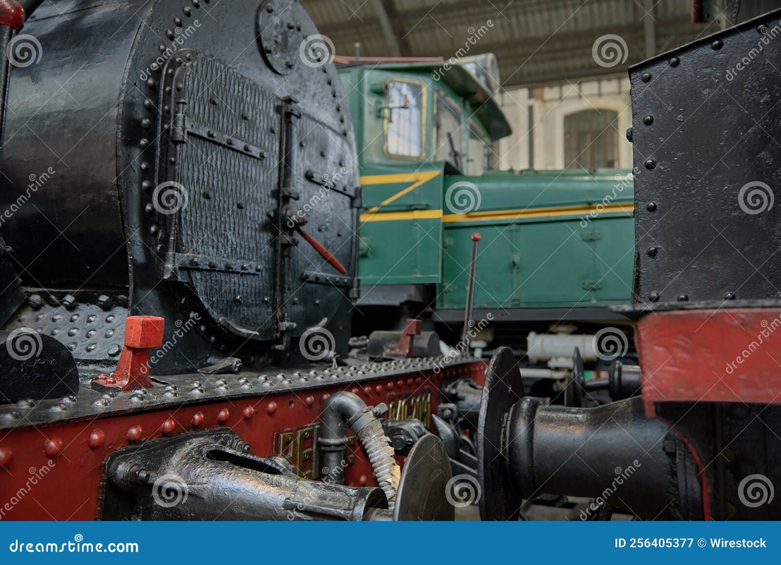 old spanish steam locomotive at delicias station in madrid, spain