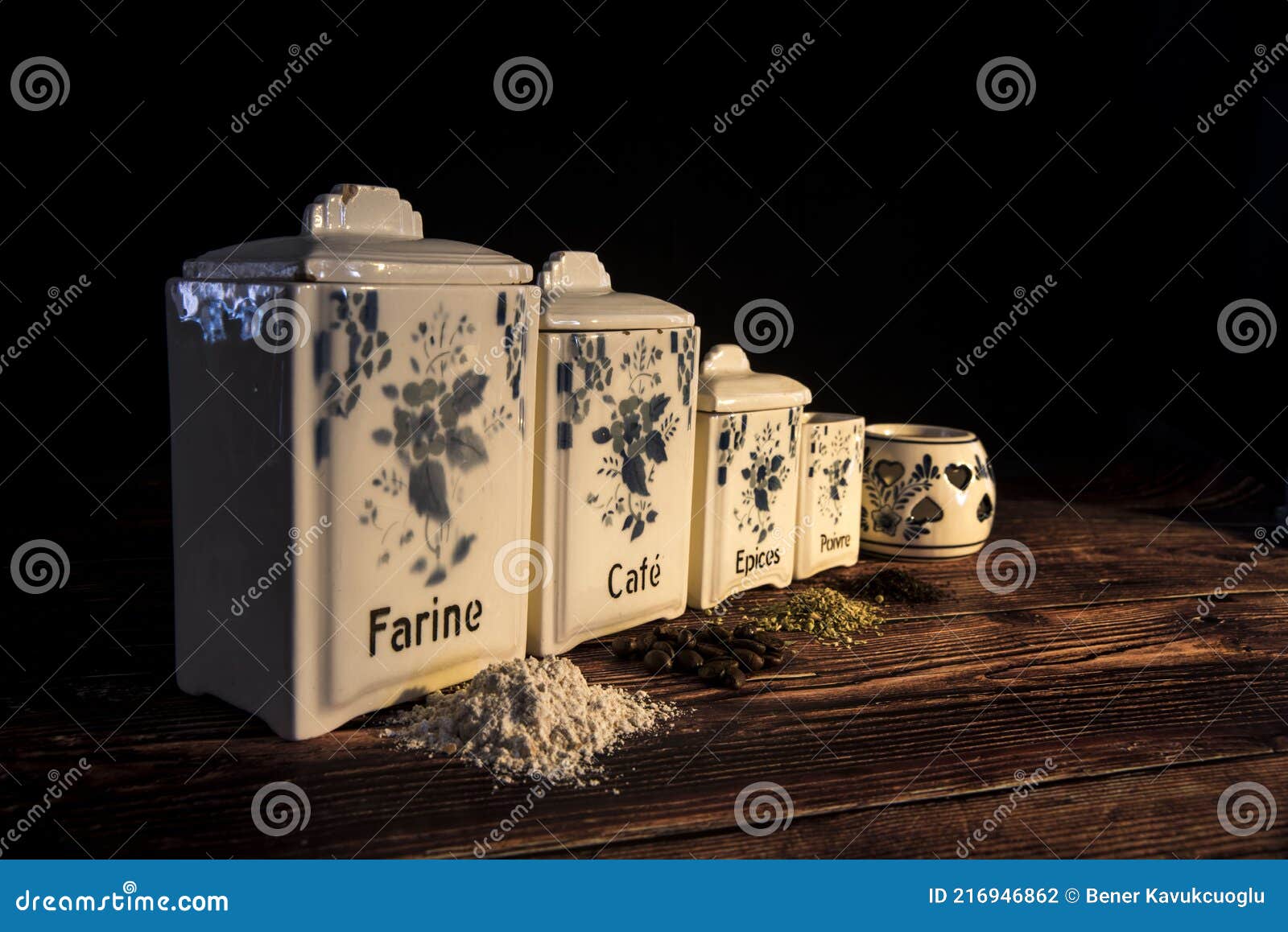 Old Spice Containers for Kitchen Stock Photo Image of home, flour
