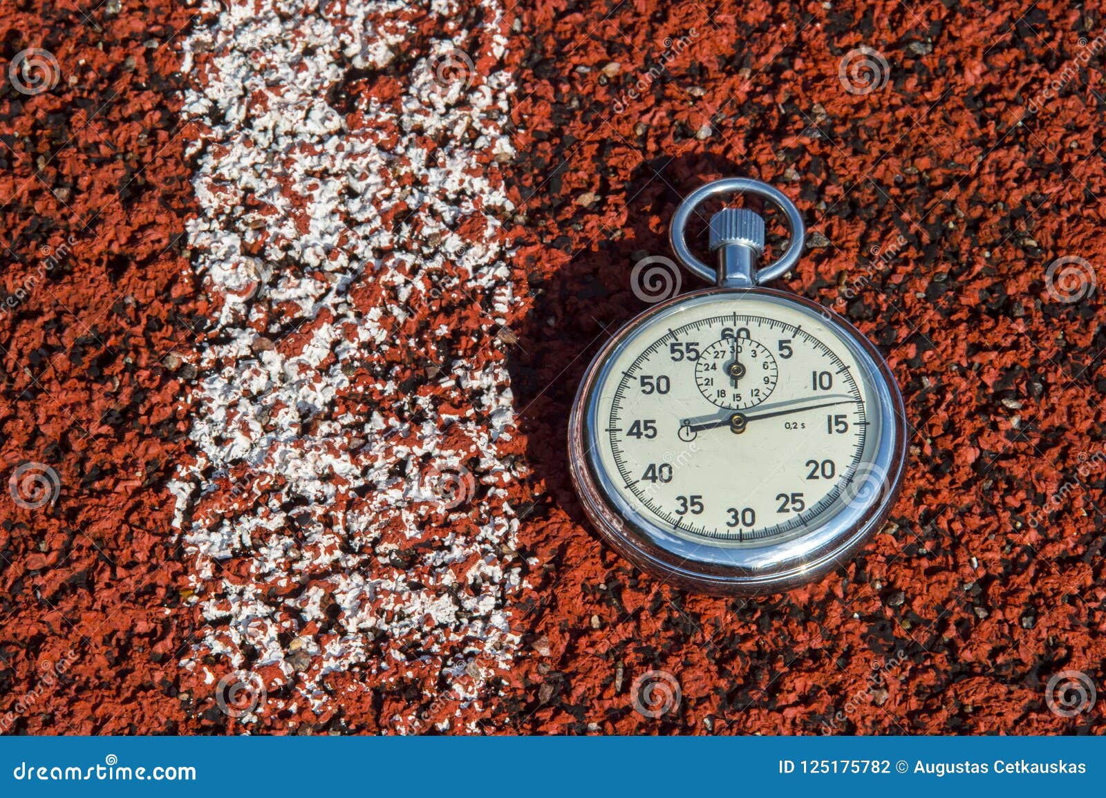 Old Sport Stopwatch on Running Track Rubber Stock Photo Image of