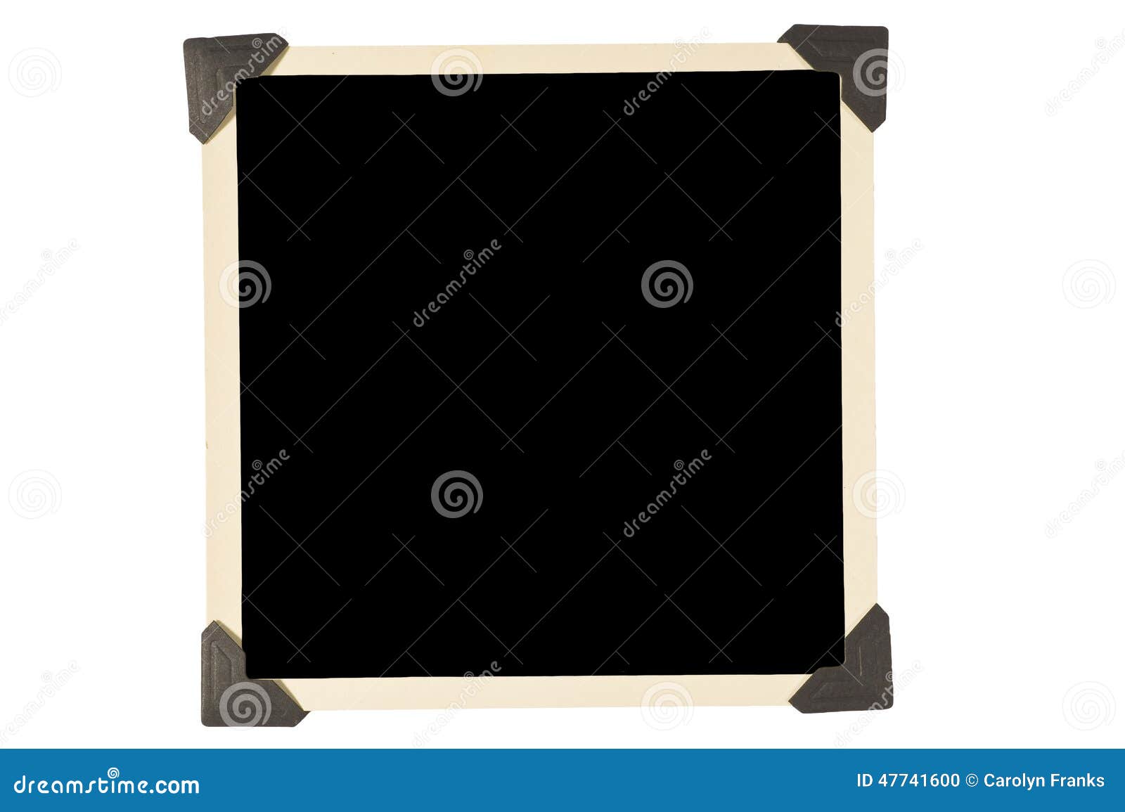 old square photo frame with black corners