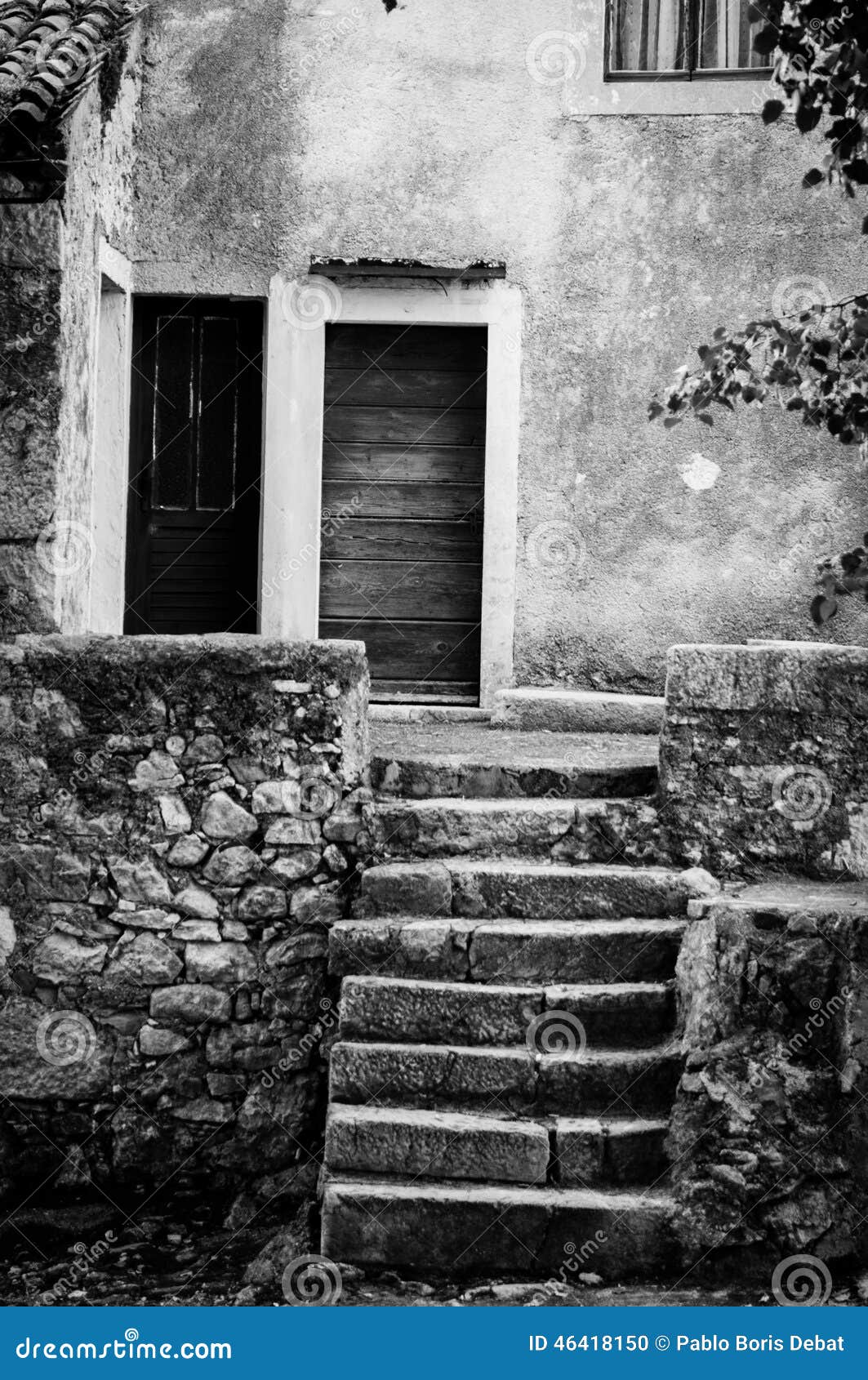 old stairs and door at beli in cres island