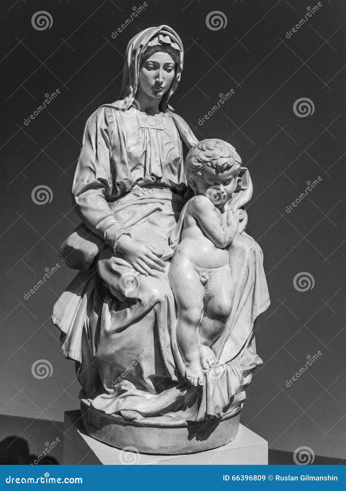 Old Statue of a Suffering Woman with Child Stock Image Image of child