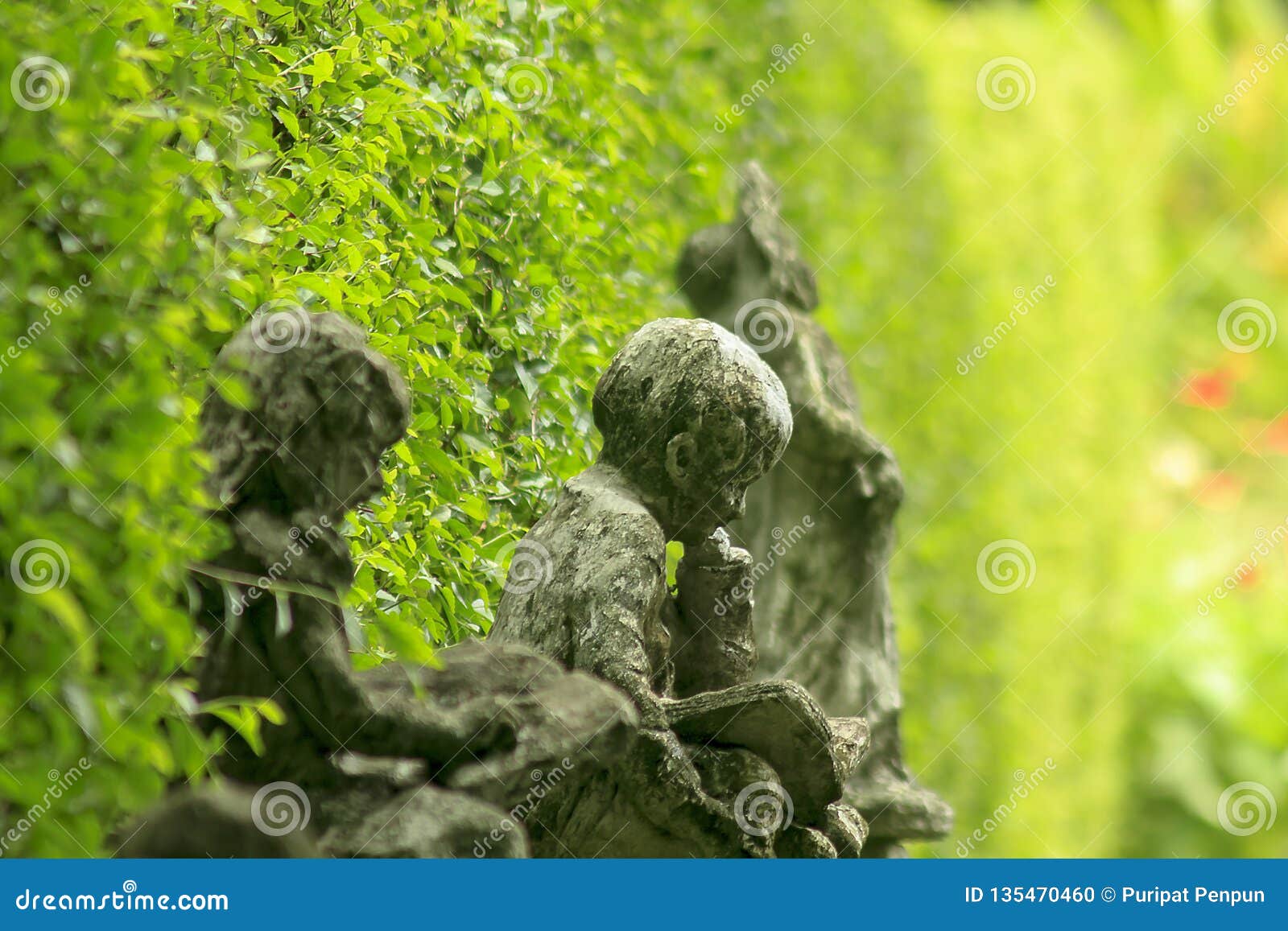 Old statues in the garden stock photo. Image of garden 135470460