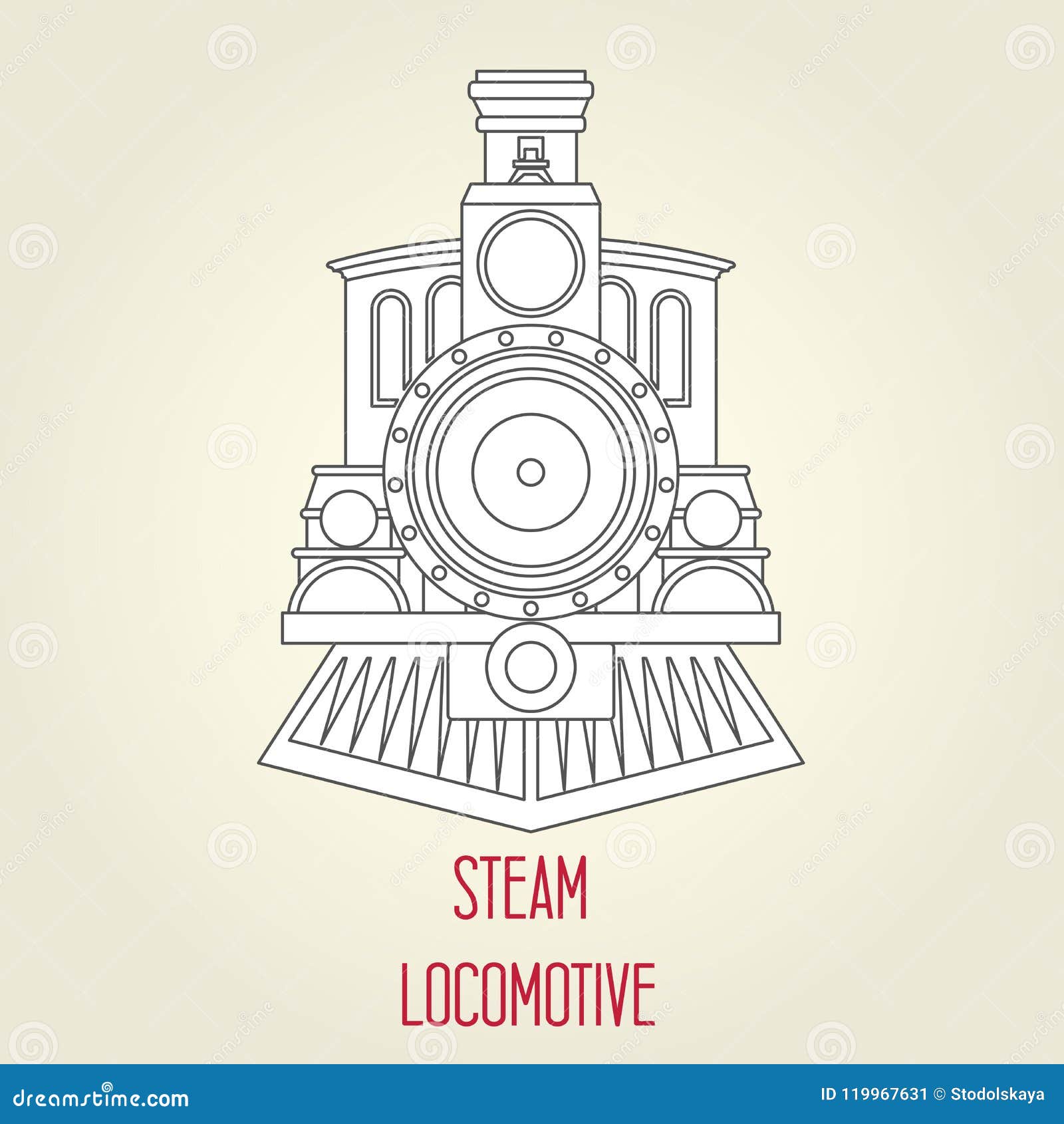 old steam locomotive front view - vintage train