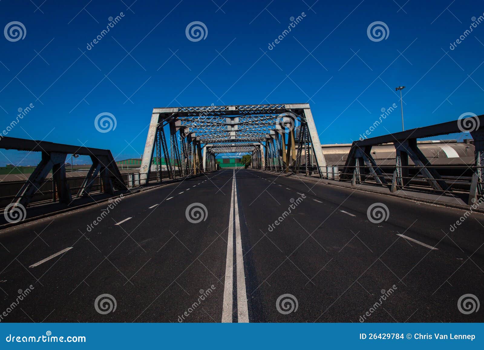 Old Steel Bridge Road Blue stock photo. Image of lines 26429784