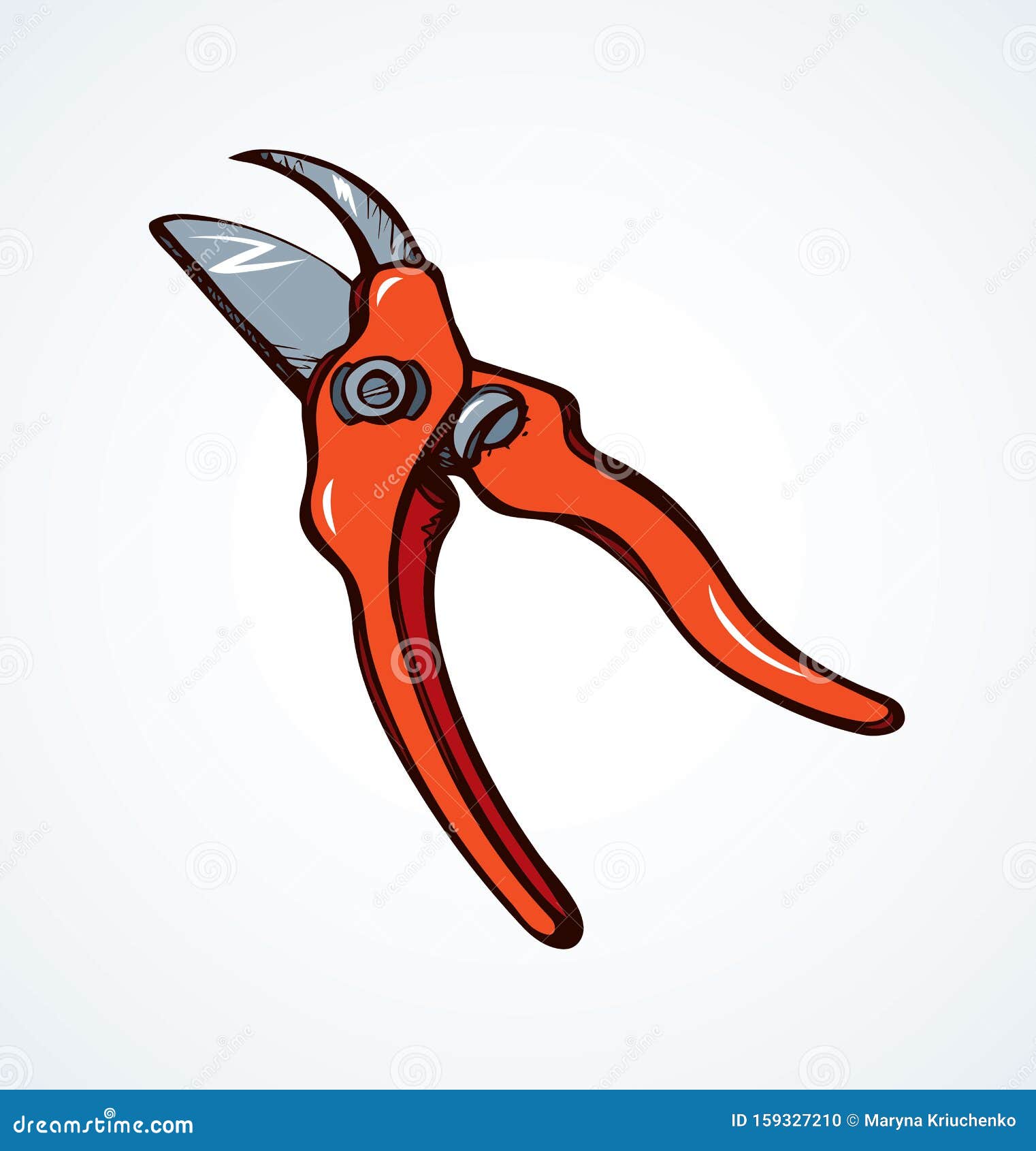 Vector drawing. Pruner stock vector. Illustration of bright 159327210