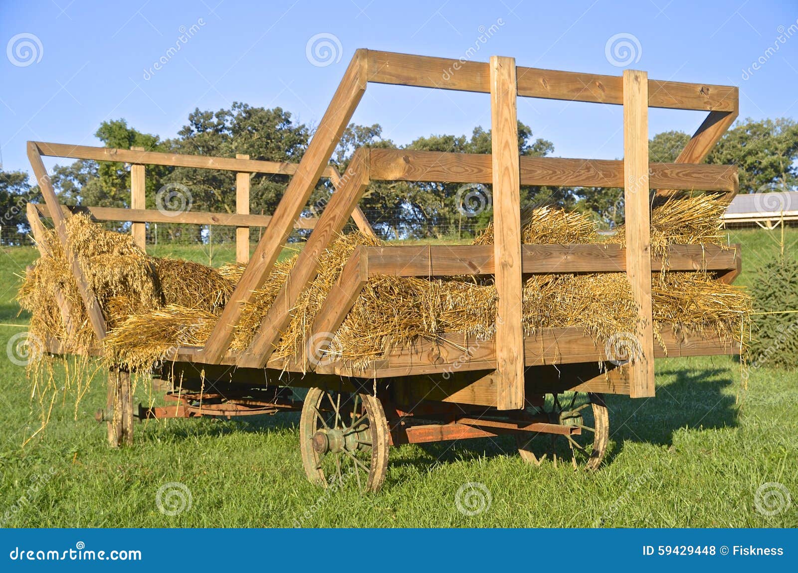 Old Steel Wheeled Hayrack Stock Photo - Image: 59429448
