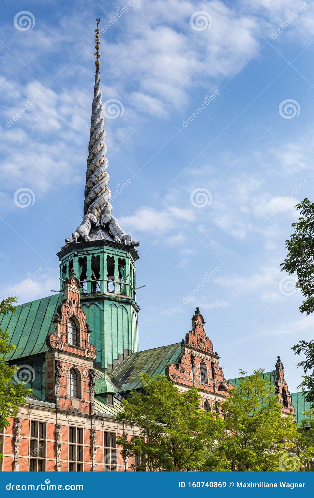 Old Stock Exchange Building Boersen with Tower in Copenhagen, Denmark ...