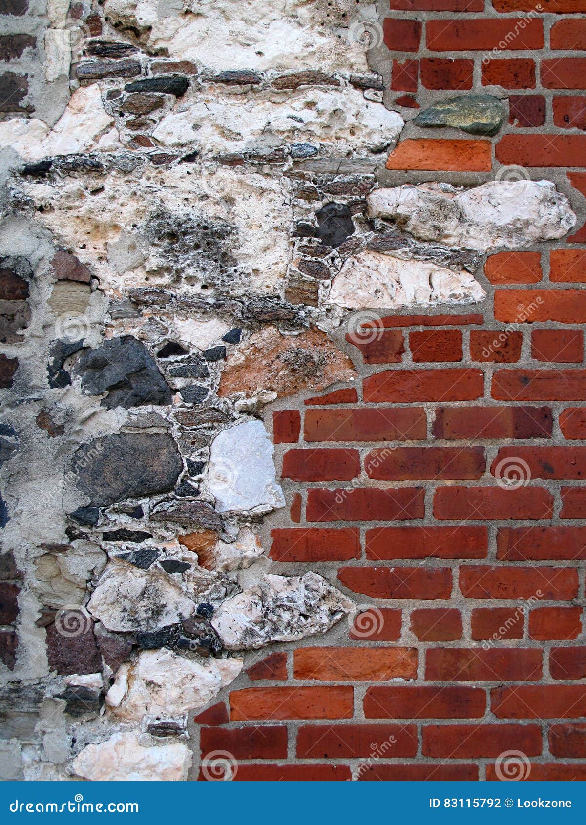 Old Stone and Brick Decorated Wall. Stock Photo Image of decor