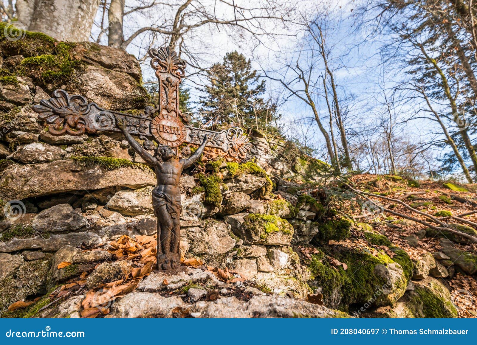 old stone built dilapidated monastery ruin on the rusel and ruselabsatz near geisslinger stein koenigstein and hausstein in the ba