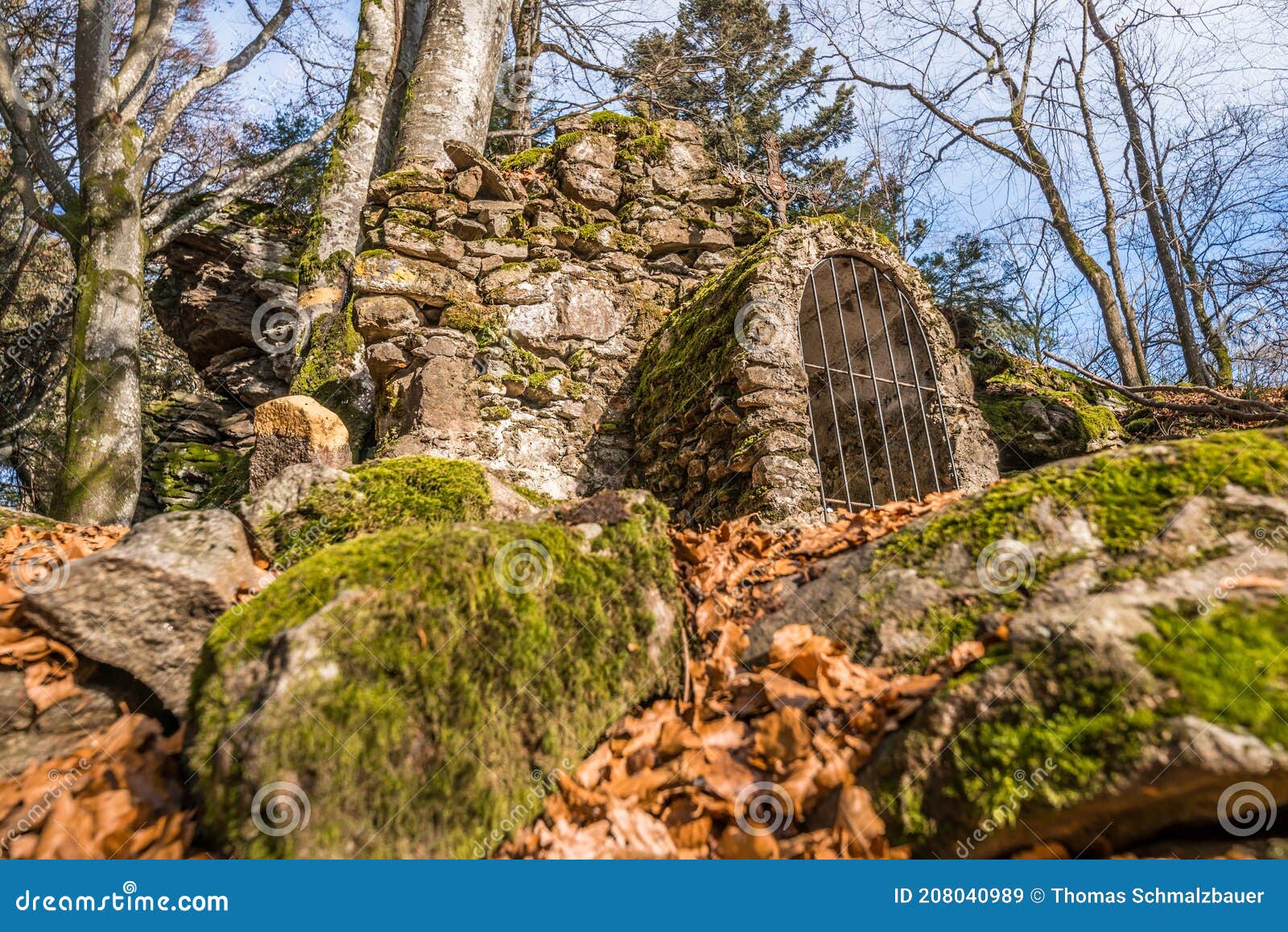 old stone built dilapidated monastery ruin on the rusel and ruselabsatz near geisslinger stein koenigstein and hausstein in the ba