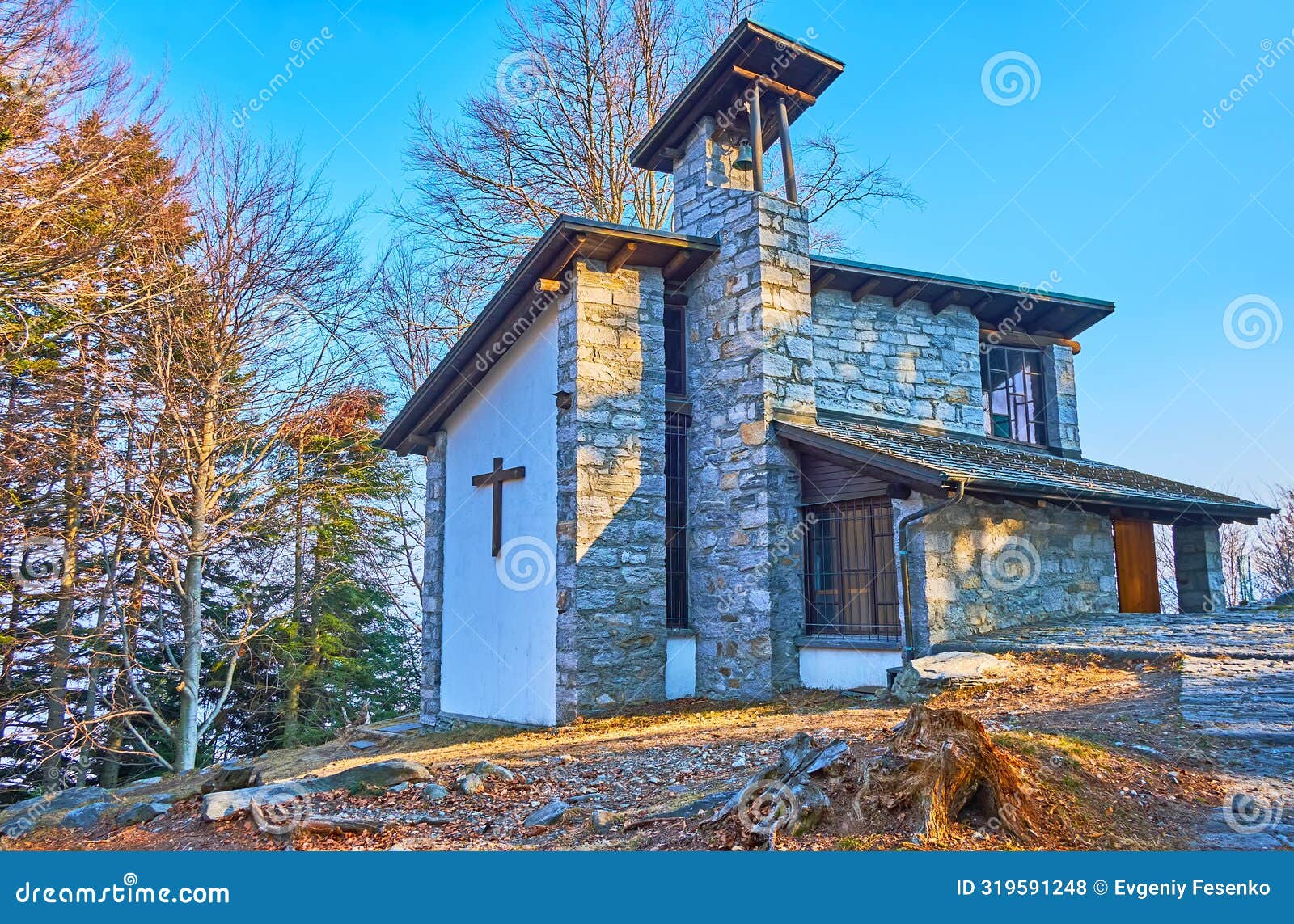 the chapel atop cardada mount, cardada cimetta, ticino, switzerland
