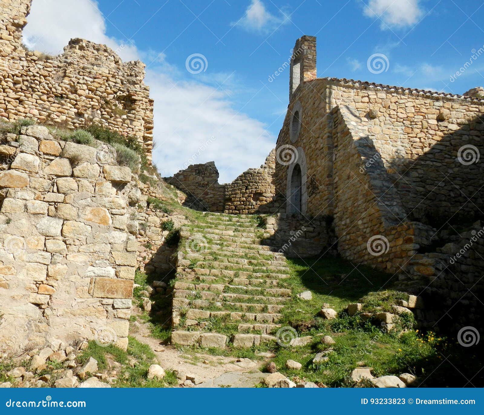 old stone castle with stairs in palafolls