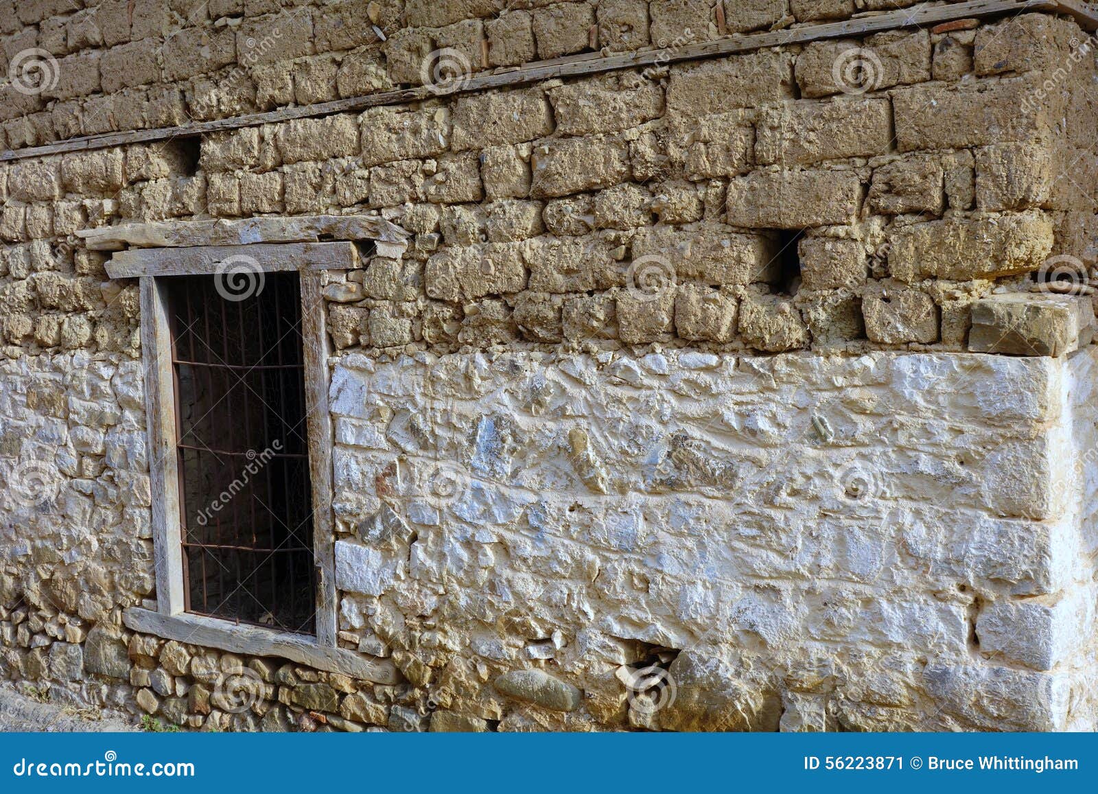 Old Stone and Mud Brick Wall Stock Image Image of stone, wall 56223871