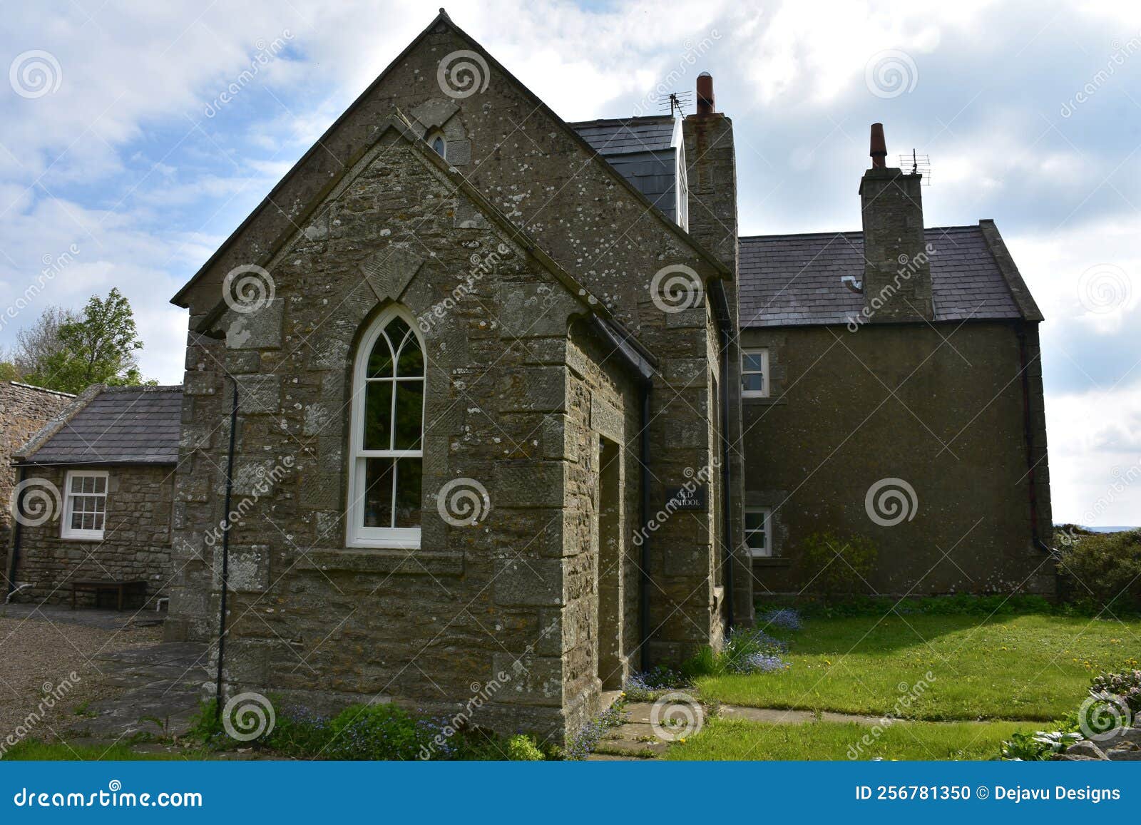Old Stone School House on a Spring Day Stock Photo Image of