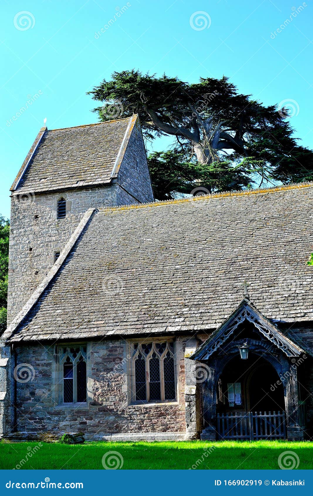 Beautiful Old Stone Medieval Village Church In Herefordshire In England