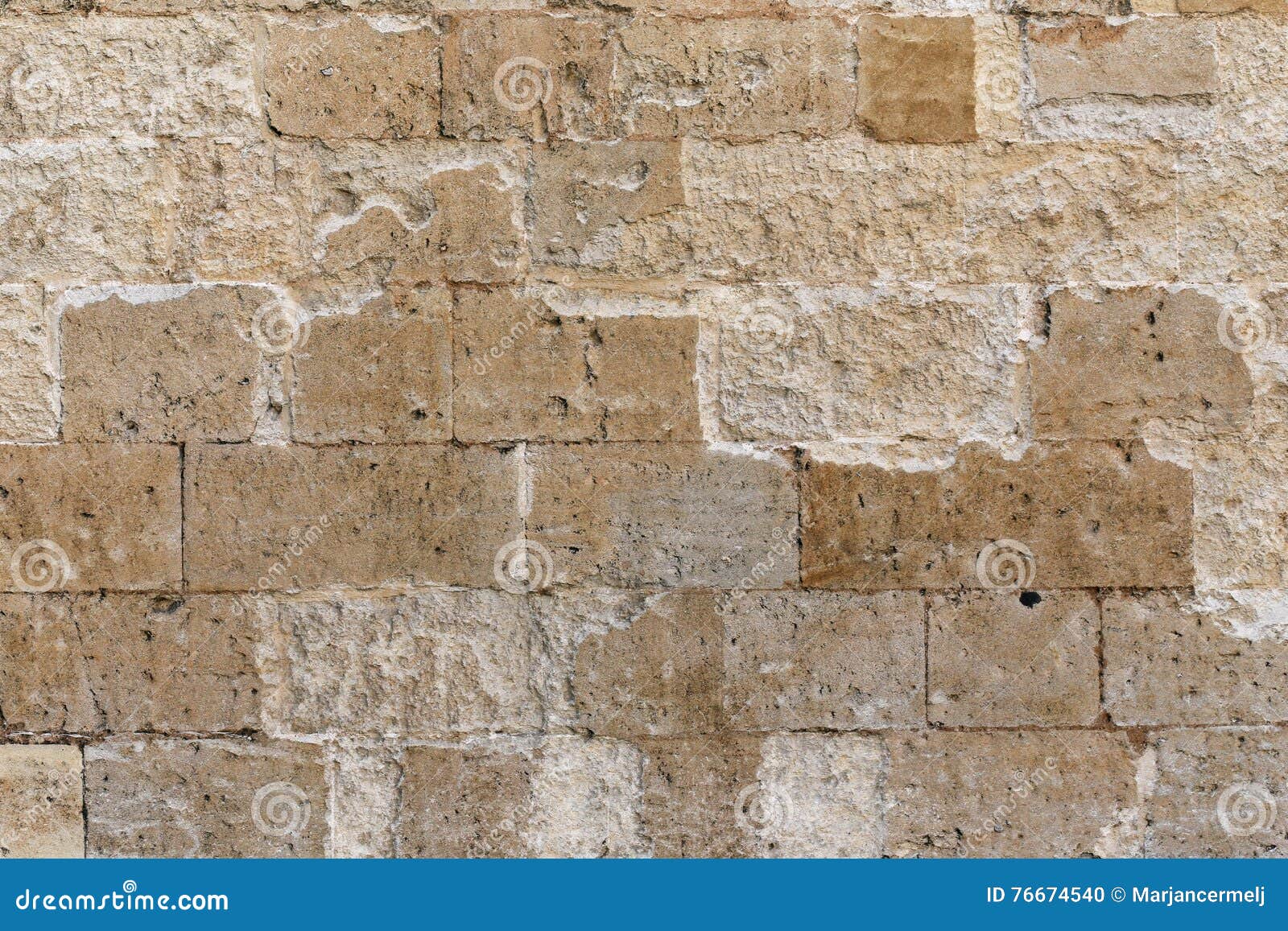 Old Stone Wall Closeup Architectural Detail Background Stock Photo