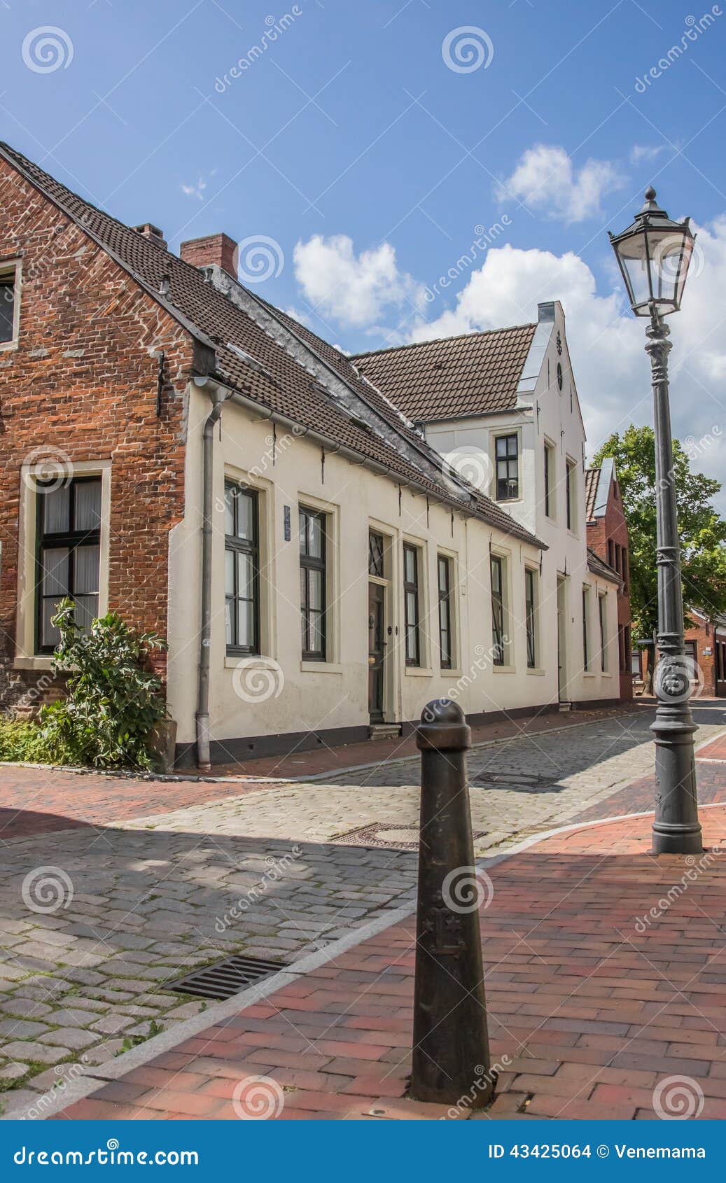 old street in the center of leer