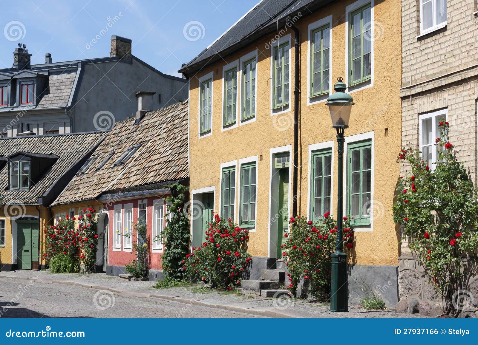 Old Street in Lund Sweden editorial photo. Image of roof 27937166