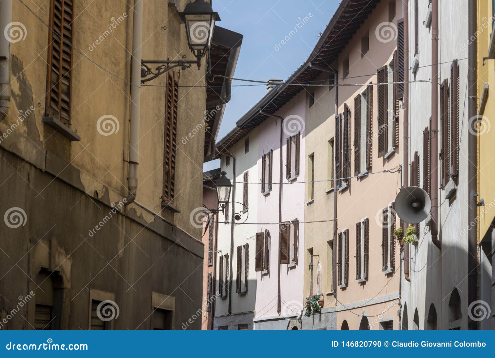 old street of oggiono, italy