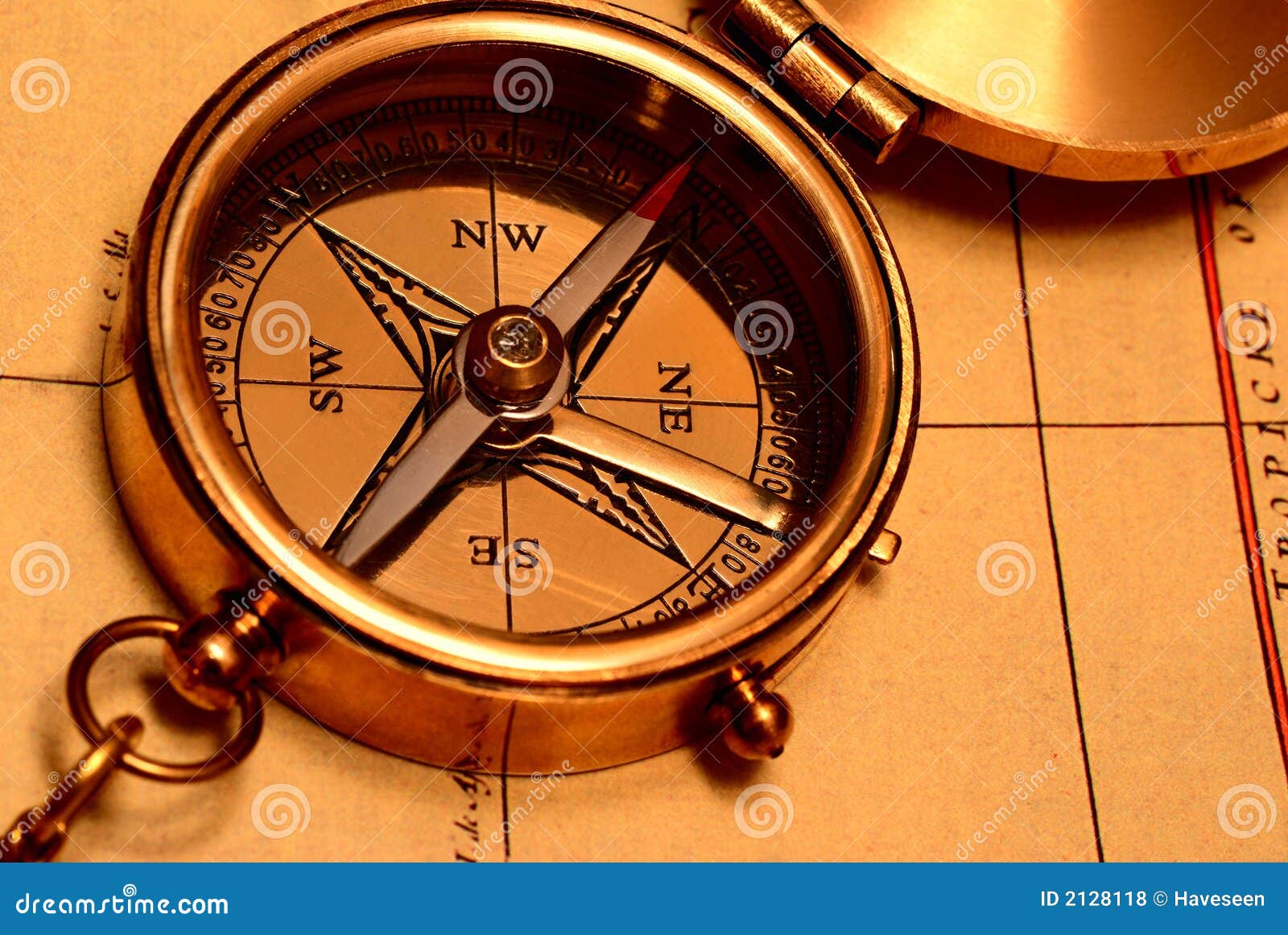 Old style brass compass stock photo. Image of direction 2128118