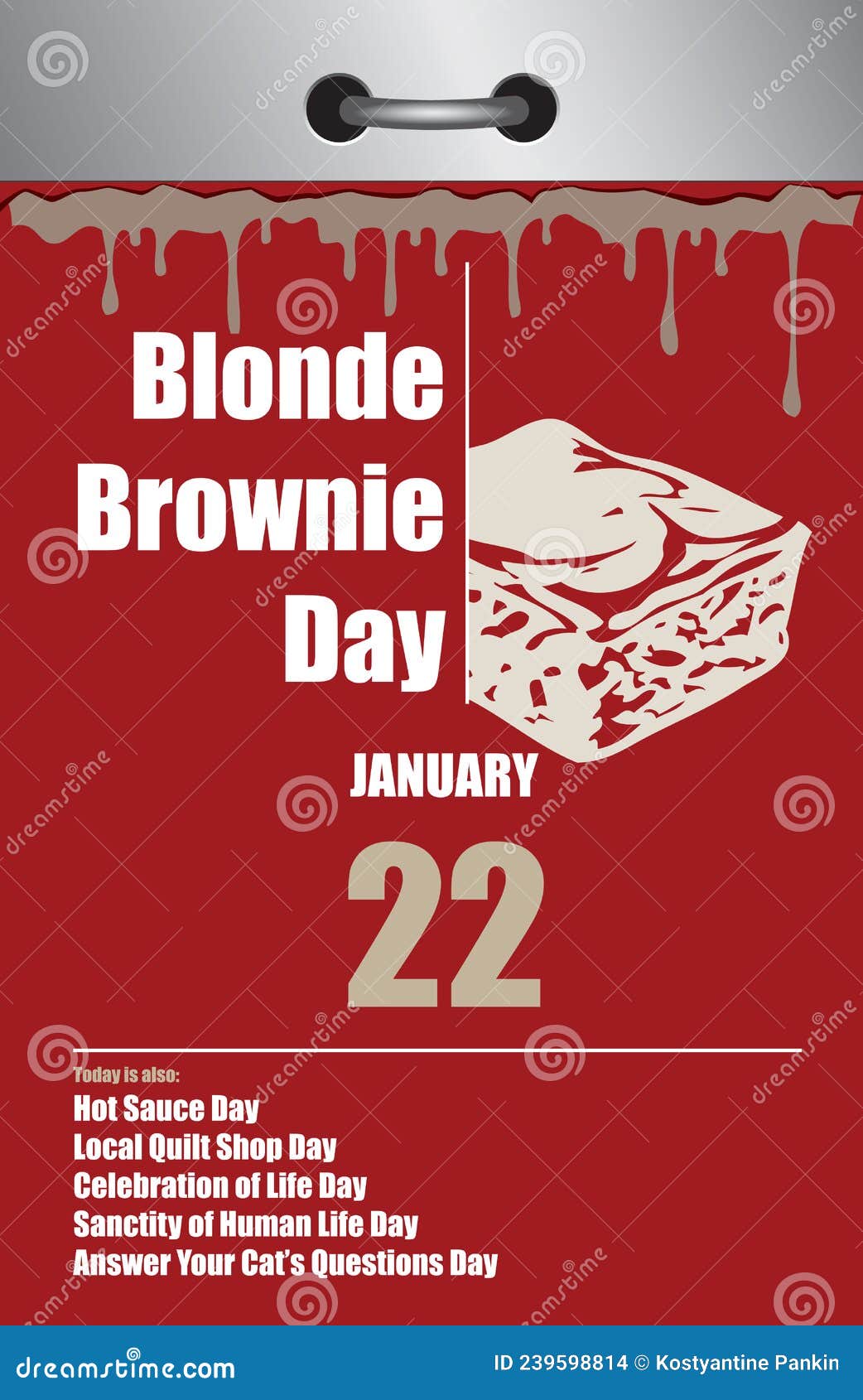 Old Style Calendar Blonde Brownie Day Stock Vector - Illustration of ...