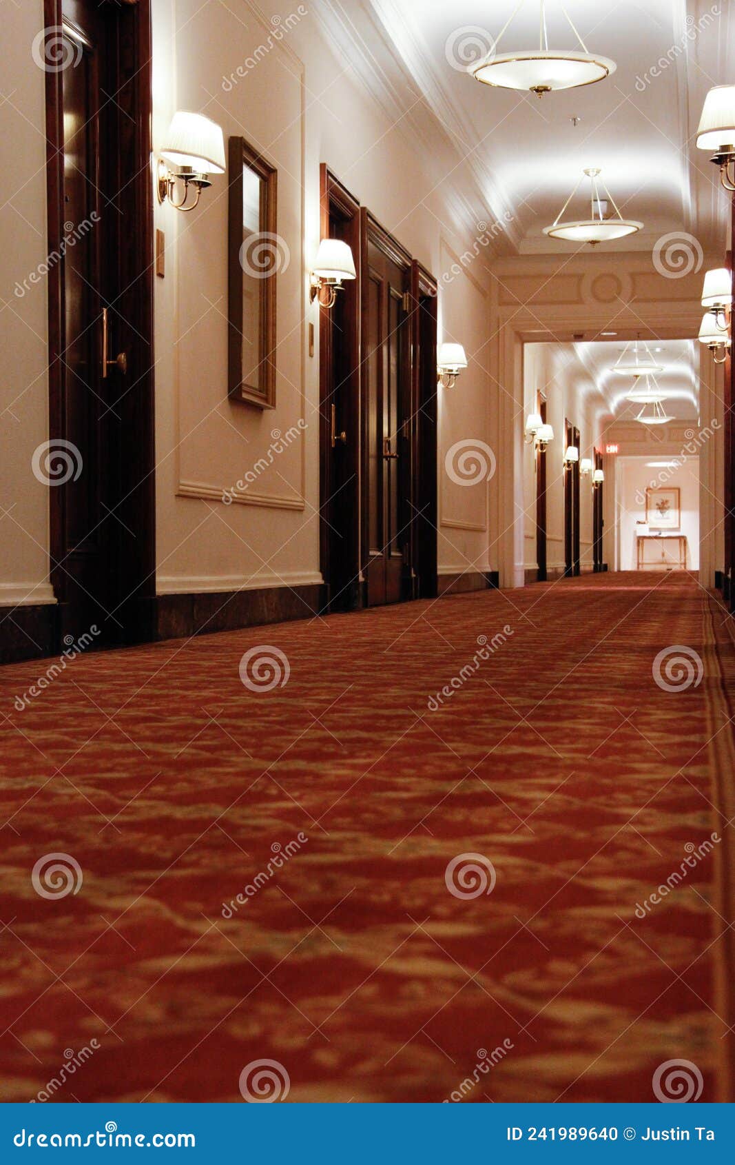 Old style hotel hallways stock photo. Image of shot 241989640