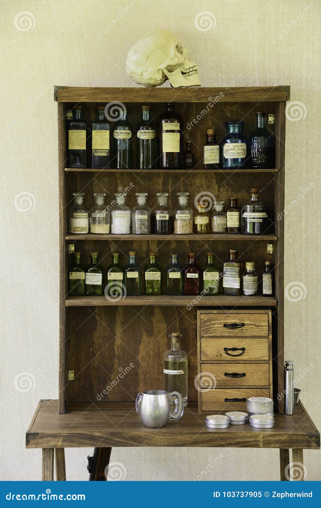 Old style medicine cabinet stock image. Image of cabinet - 103737905