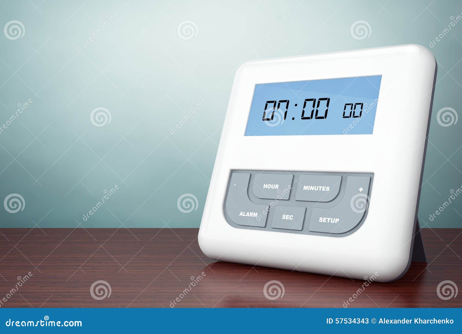 Old Style Photo. Digital Alarm Clock with LCD Display Stock Image