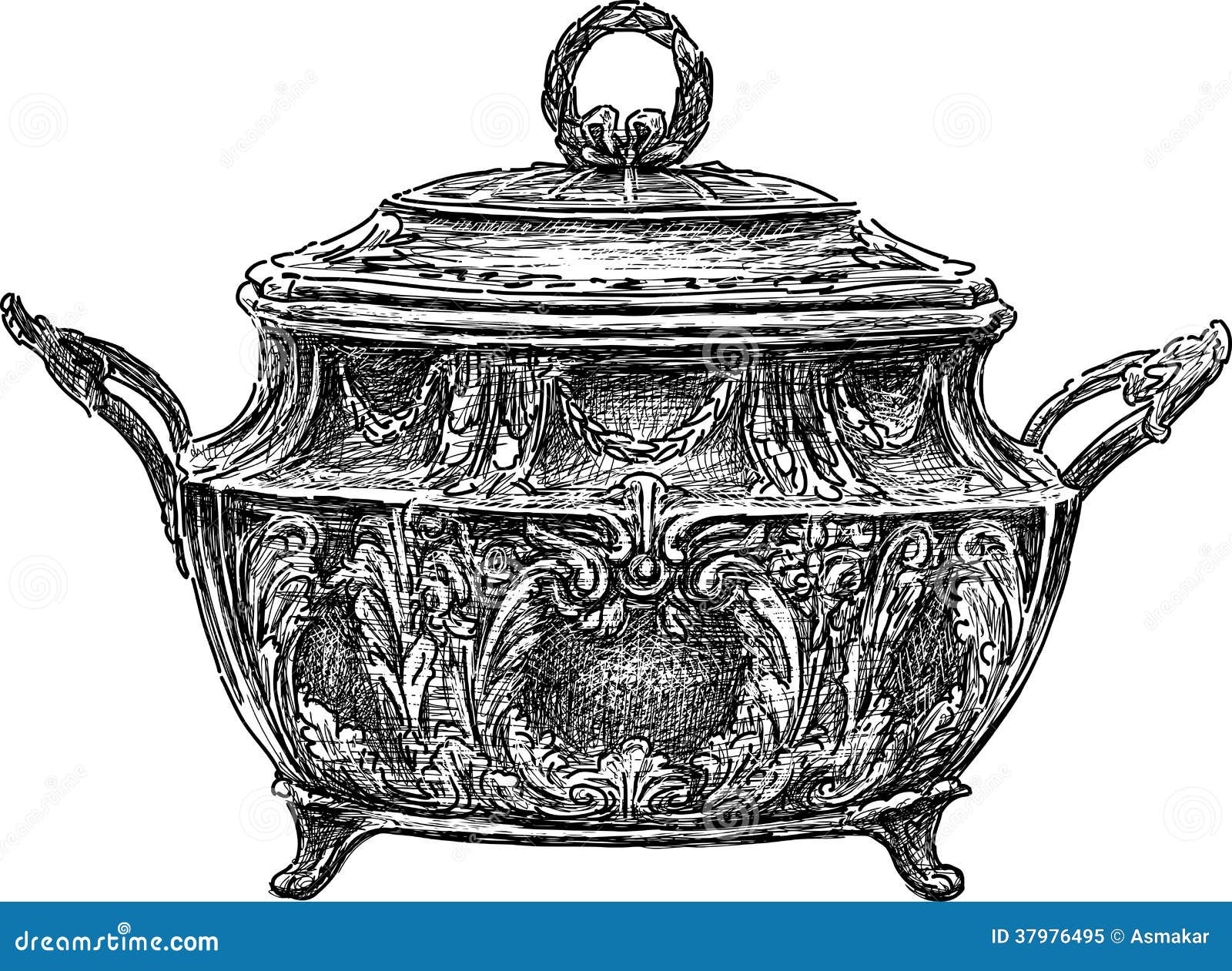 Old sugar bowl stock vector. Illustration of bowl, sugar 37976495