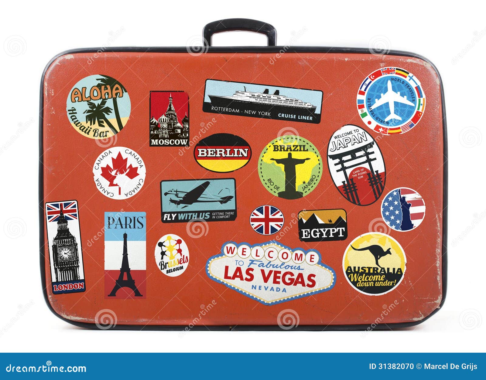 1960s Novelty Suitcase - Travel Stickers Gray Hard Shell Luggage World  Traveler | eBay