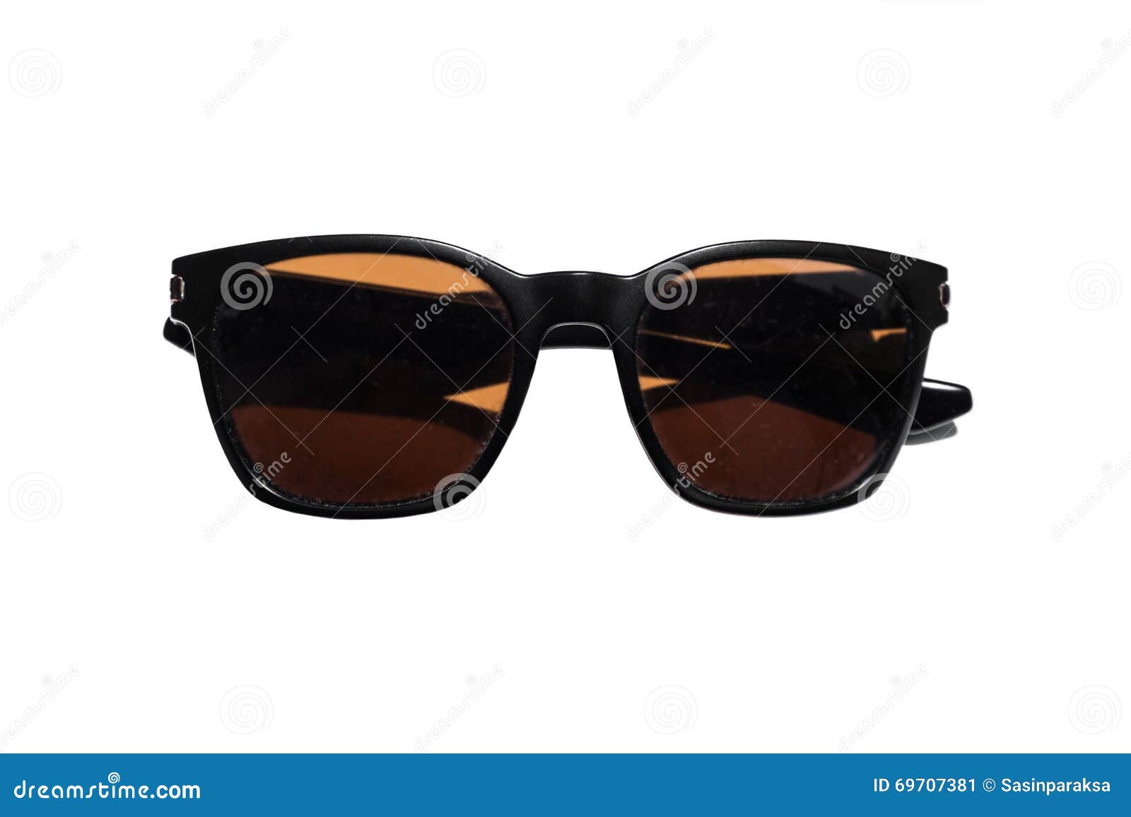 Old Sunglasses With Damaged On Lens, Isolated On White Background Stock