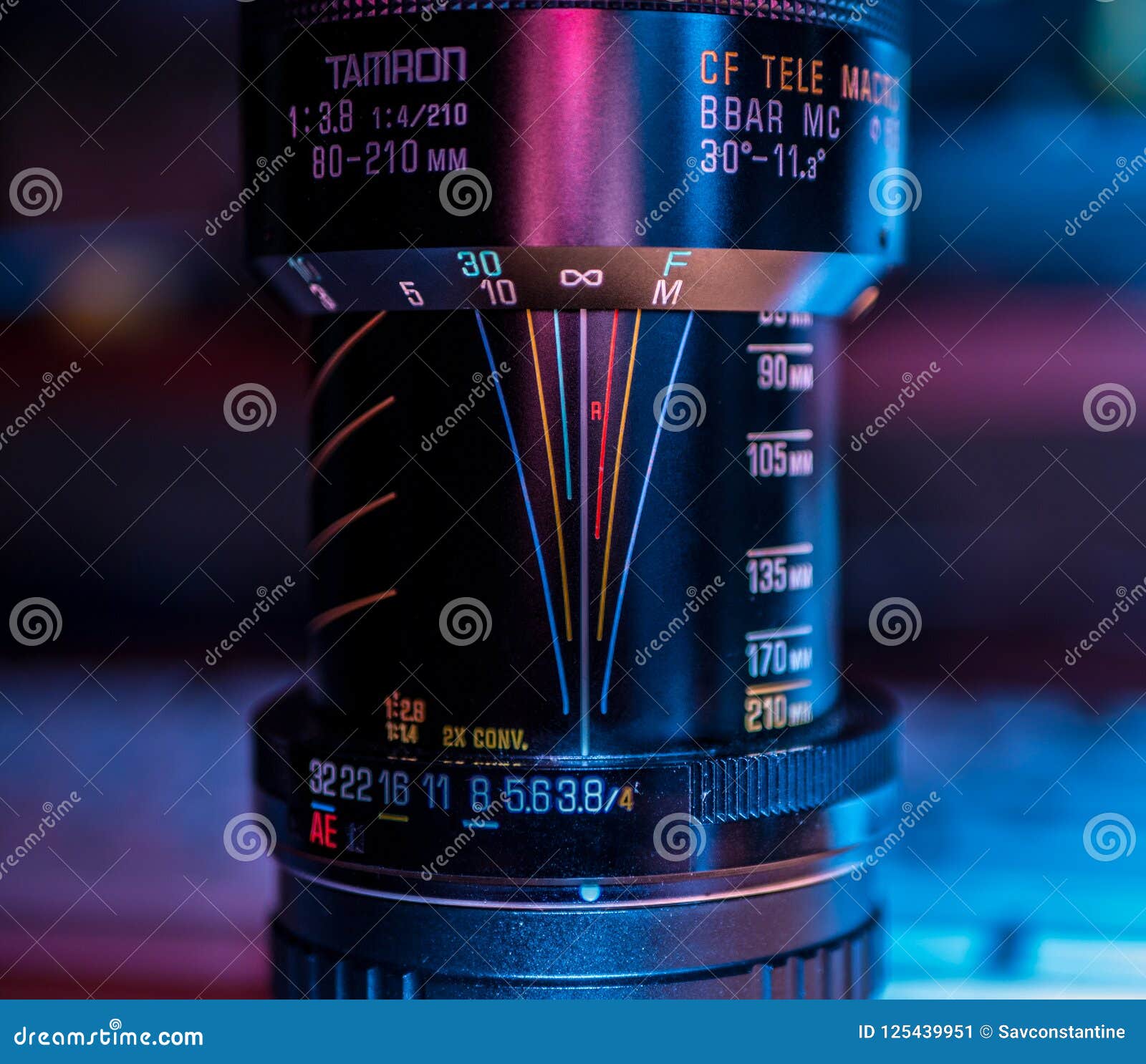 Old Tamron lens. editorial photo. Image of analog, panel 125439951