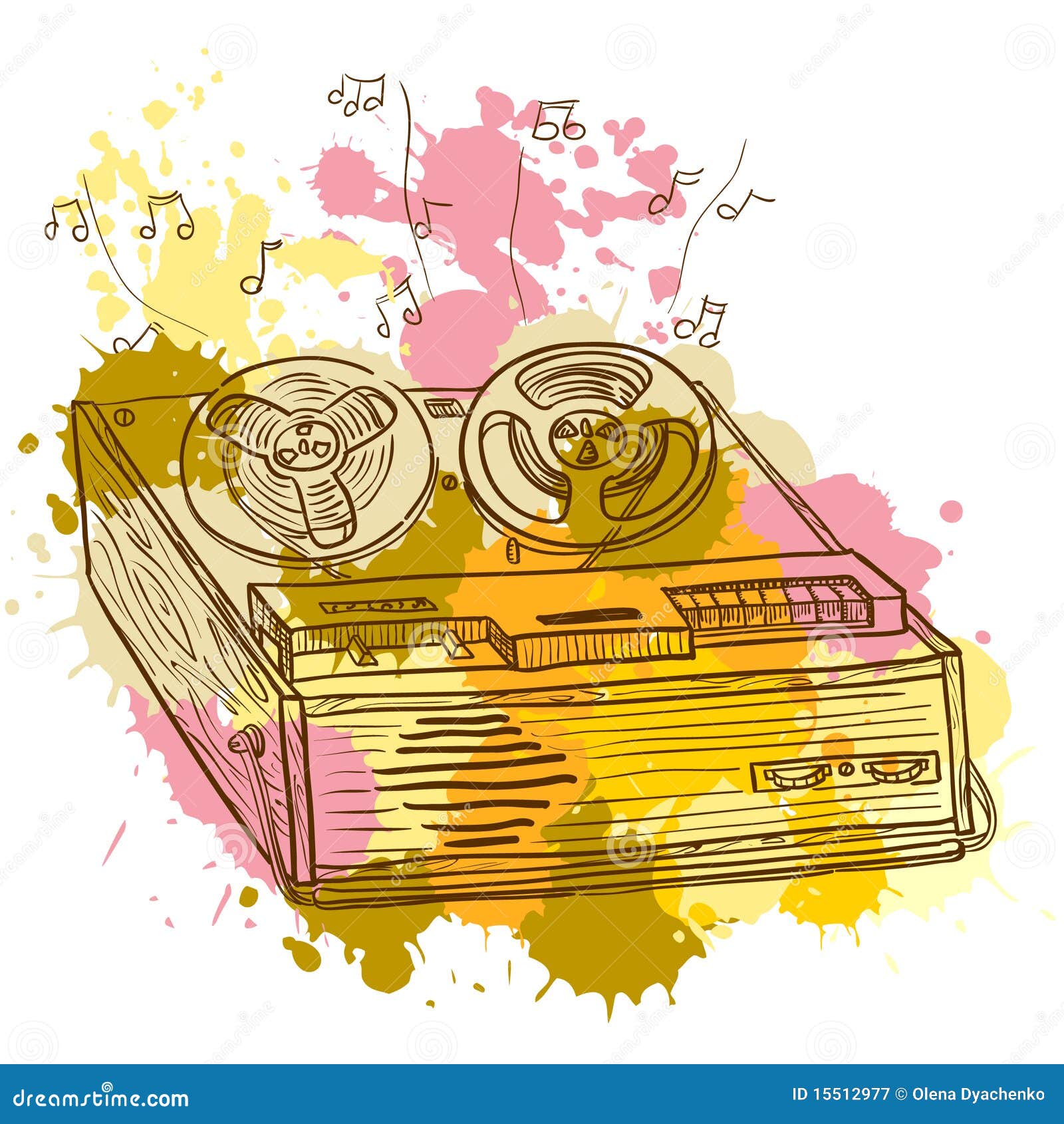 Old tape recorder stock vector. Illustration of design 15512977