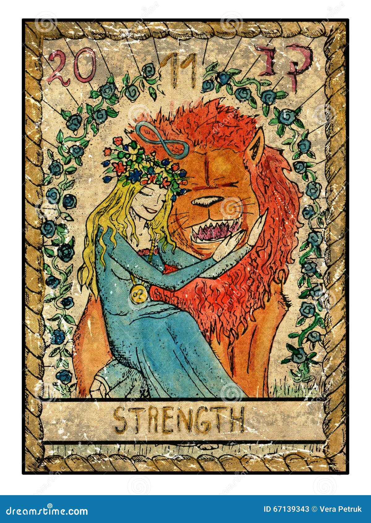 old tarot cards. full deck. strength