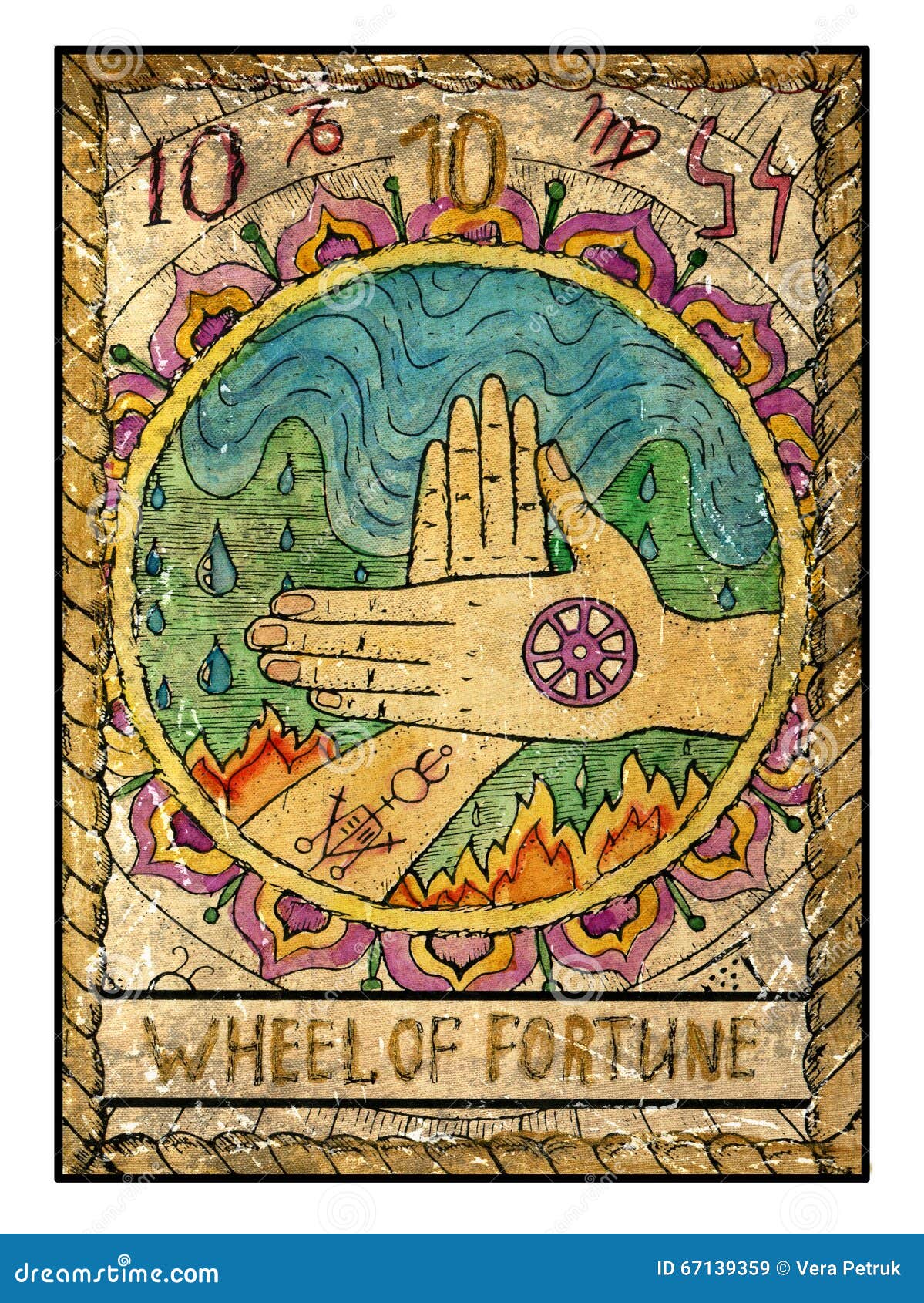 old tarot cards. full deck. wheel of fortune