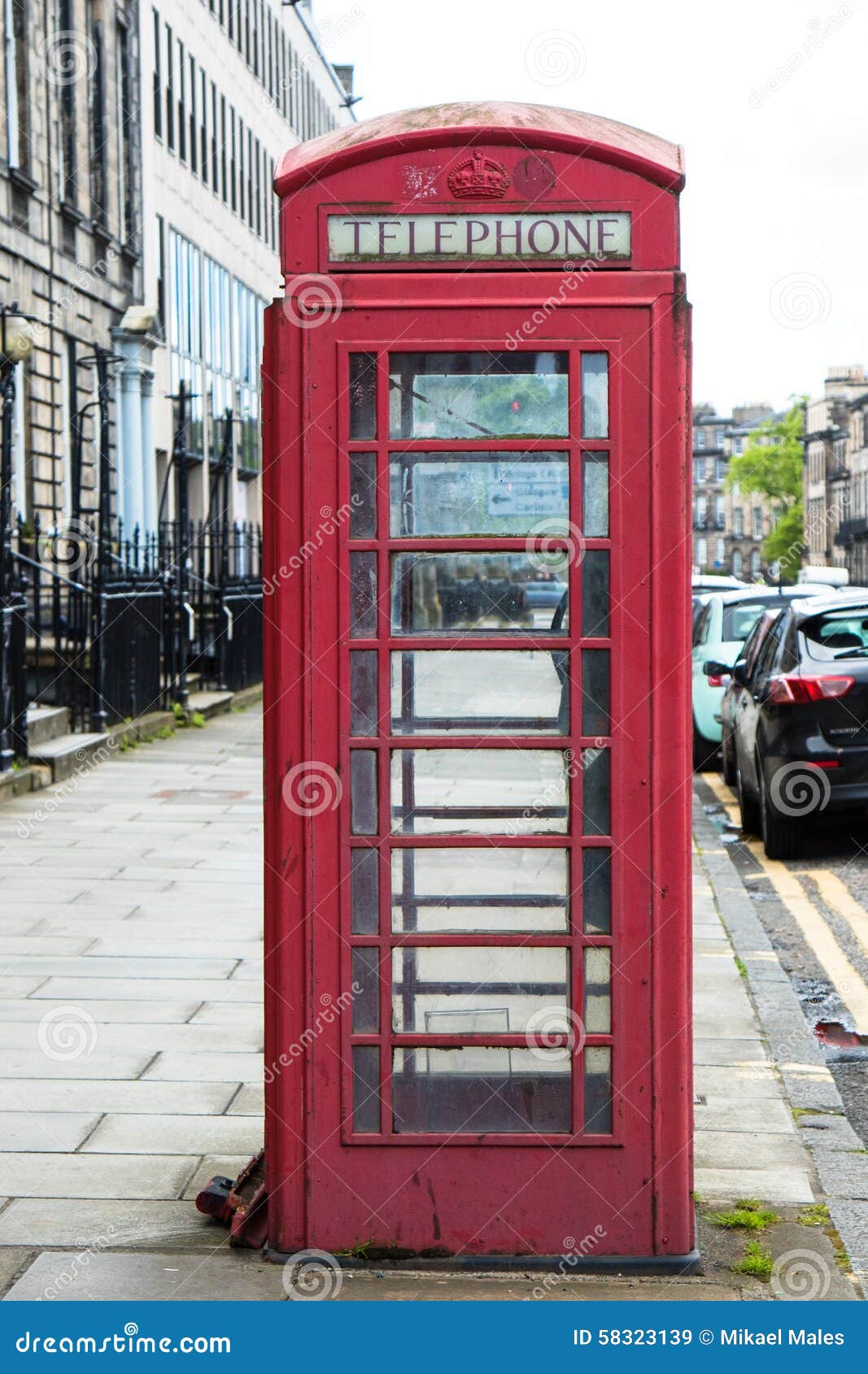 Old Telephone Booth in Edinburgh, Scotland Editorial Stock Image