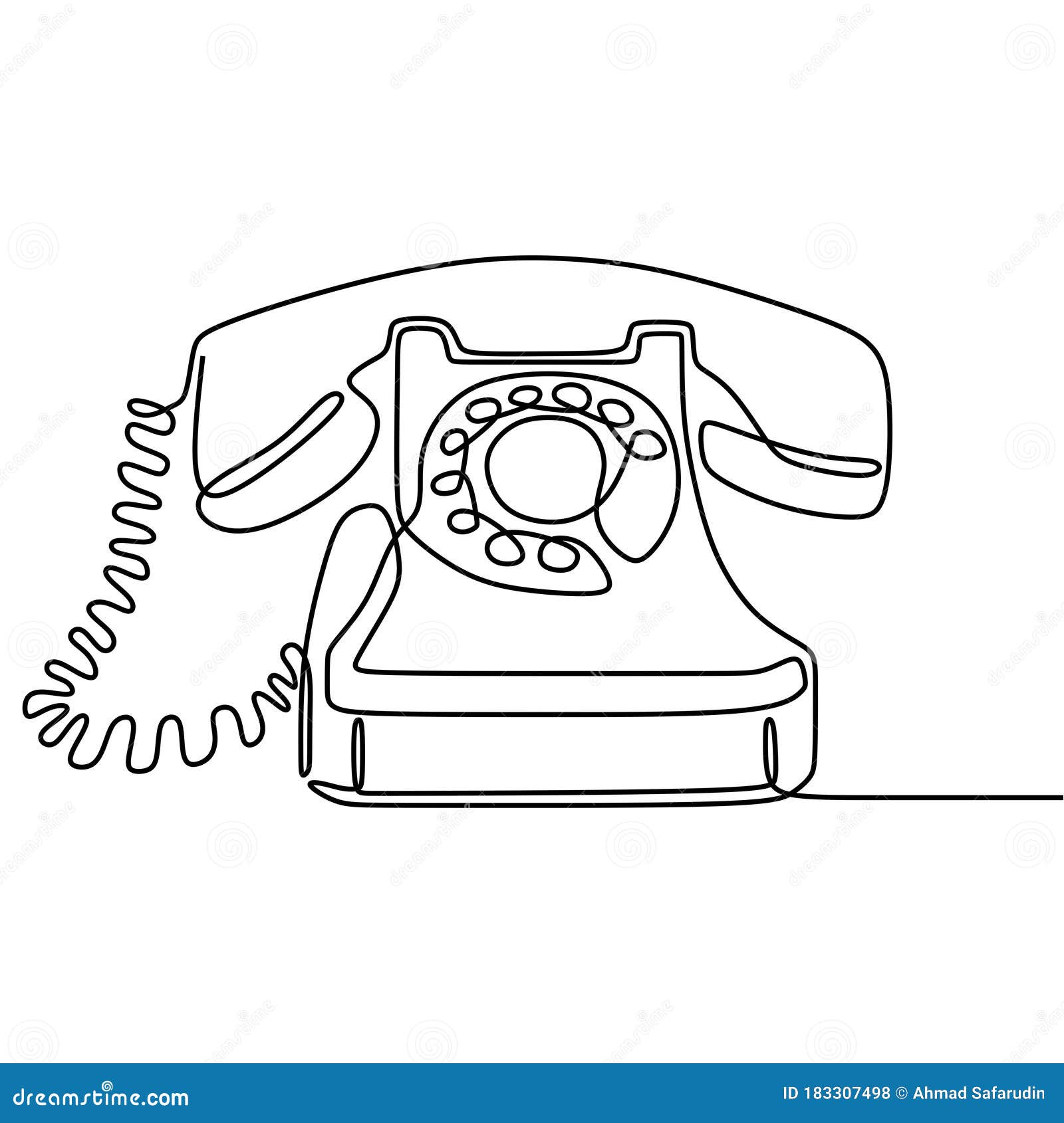 old telephone one line drawing continuous  minimalism. retro phone  . one of the first models of telephone