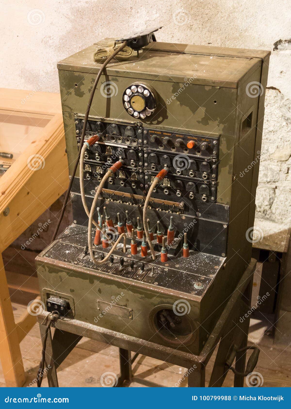 old telephone switchboard close up