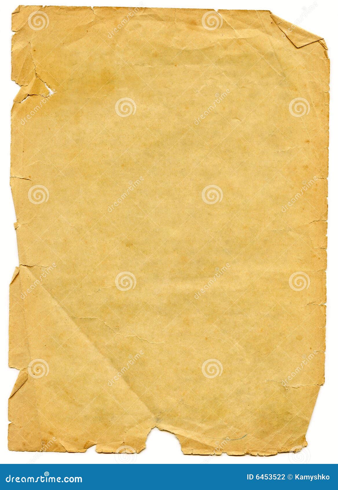 Old Textured Paper with Decrepit Edge. Stock Photo - Image of dirt ...