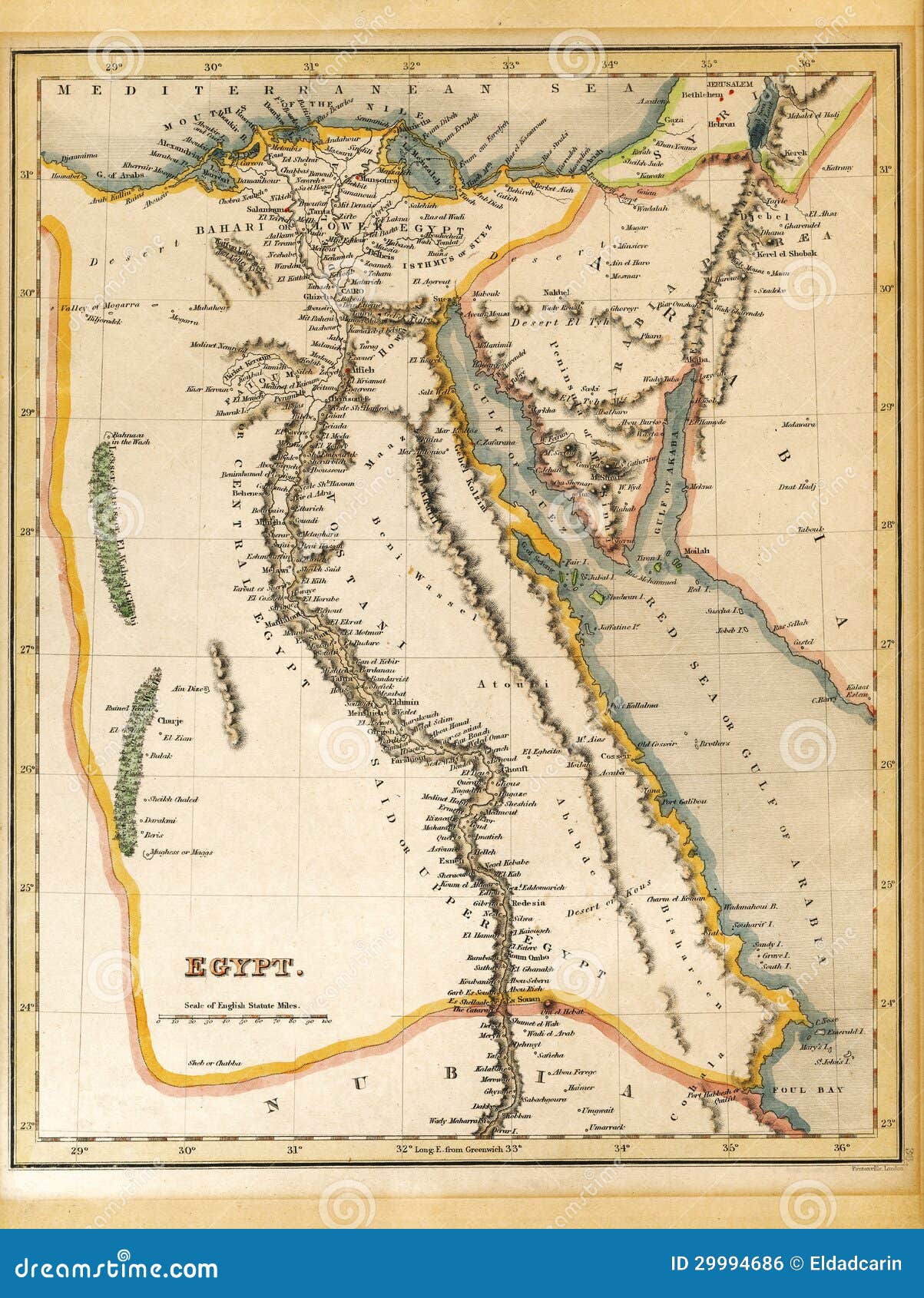 19th century egypt map