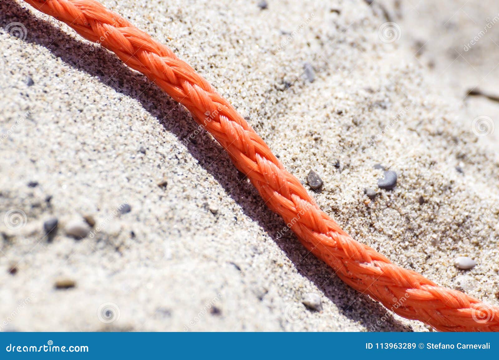 Old Thick Nautical Rope on the Sand Ground . Stock Image Image of