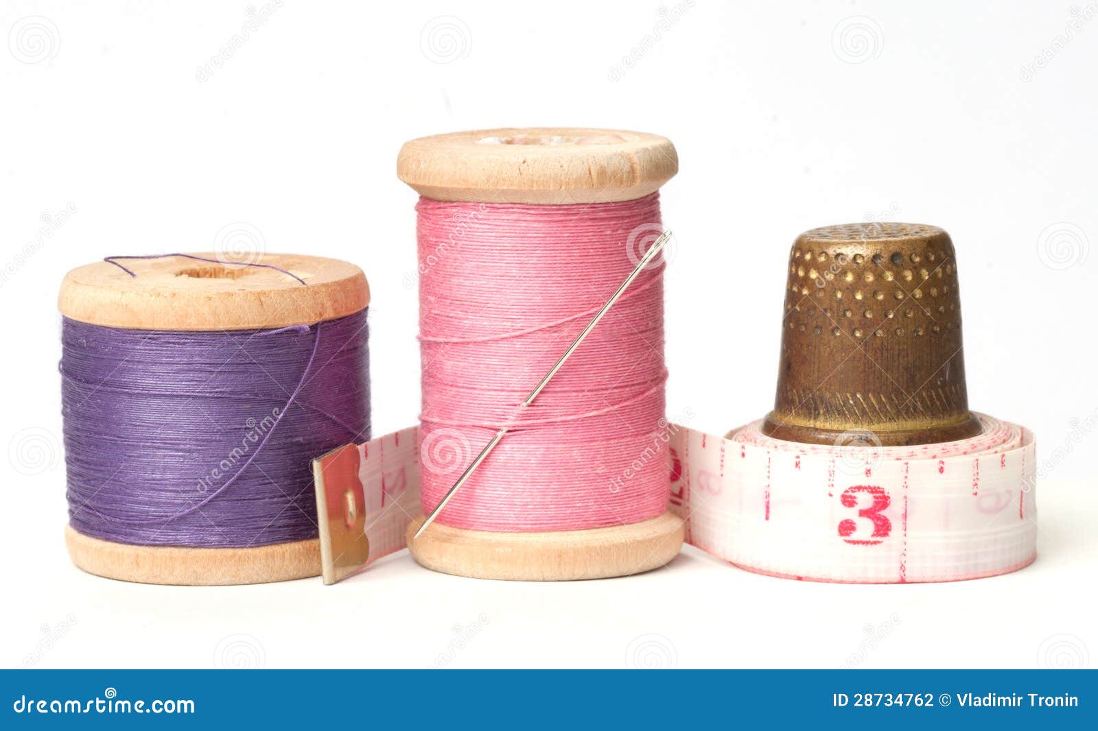 Old Thimble and Needles with Thread Stock Photo Image of handmade