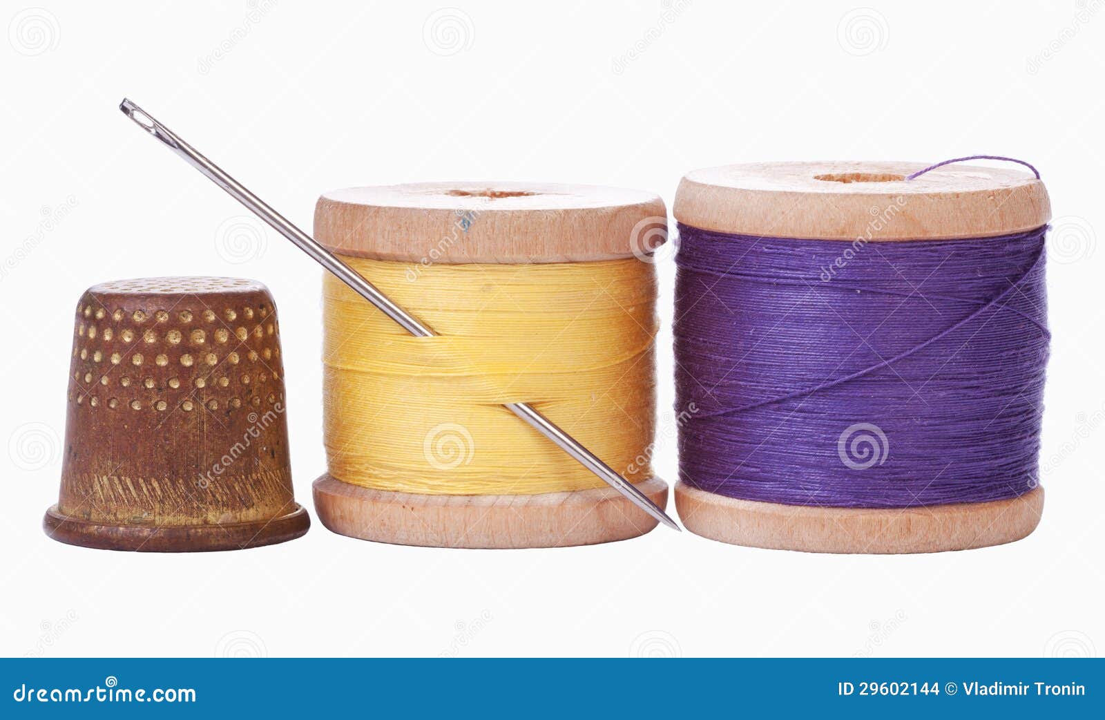 Old Thimble and Needles with Thread Stock Photo Image of thread