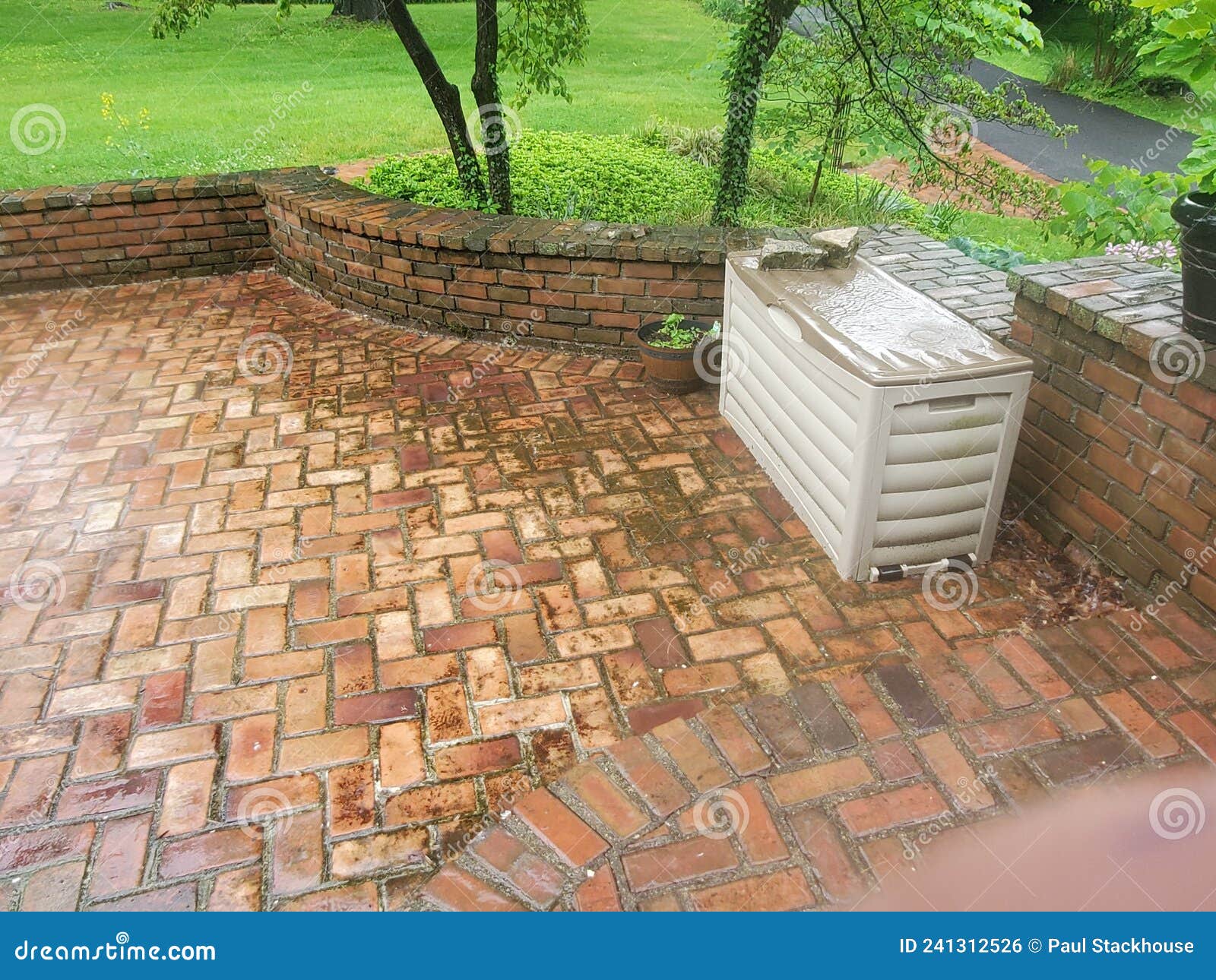 Old Thin Brick Paver Patio Makeover Stock Photo Image of cobblestone